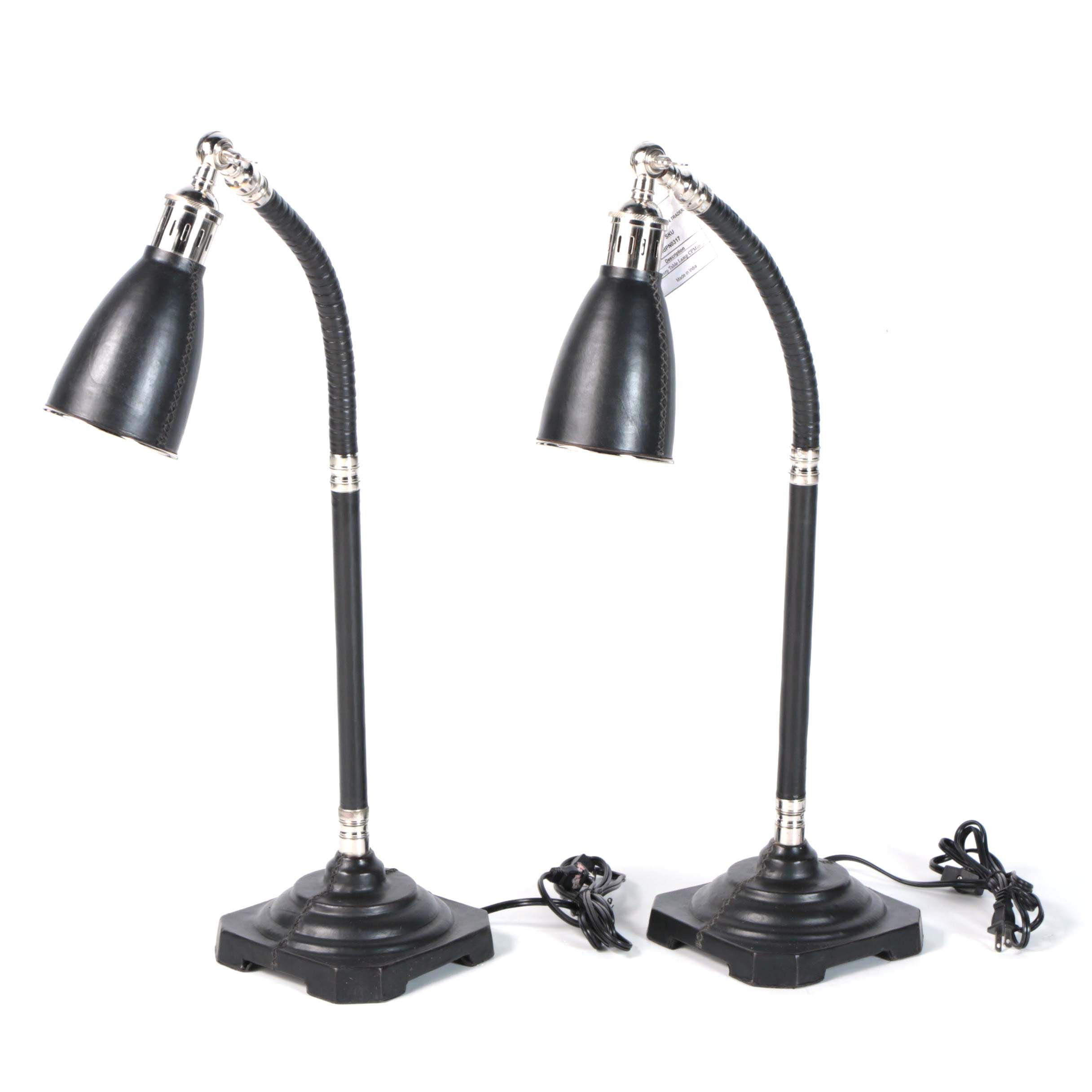 Blue Ocean Traders "Antwerp" Leather Covered Table Lamps