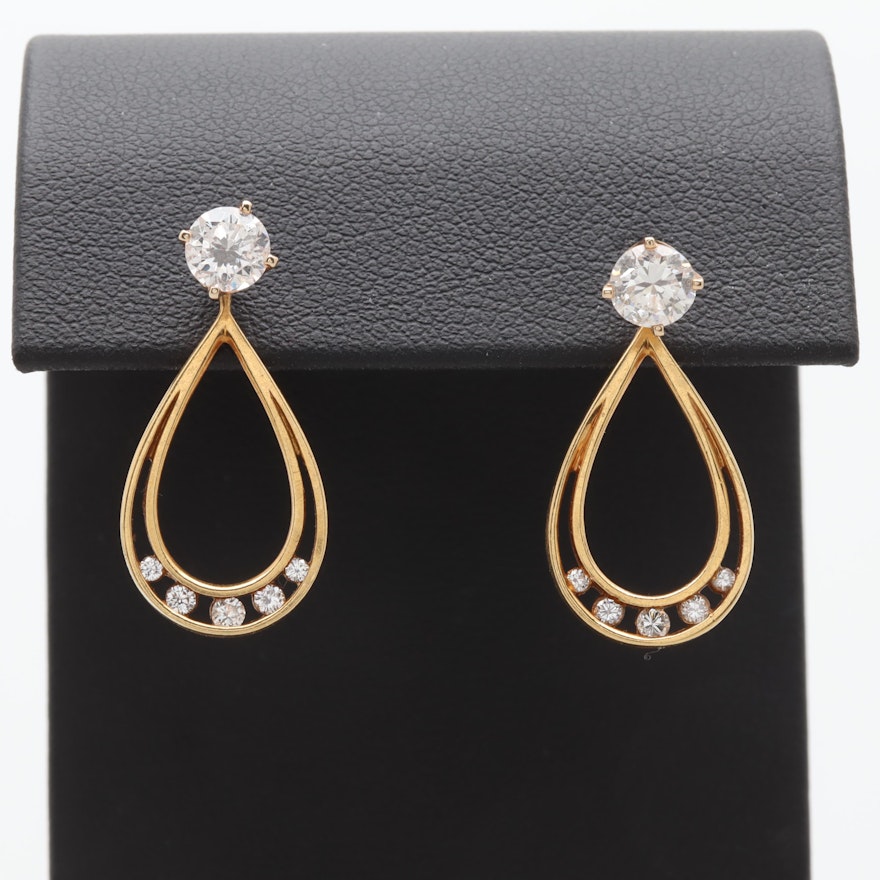 14K and 18K Yellow Gold 1.14 CTW Diamond Earrings and Jackets