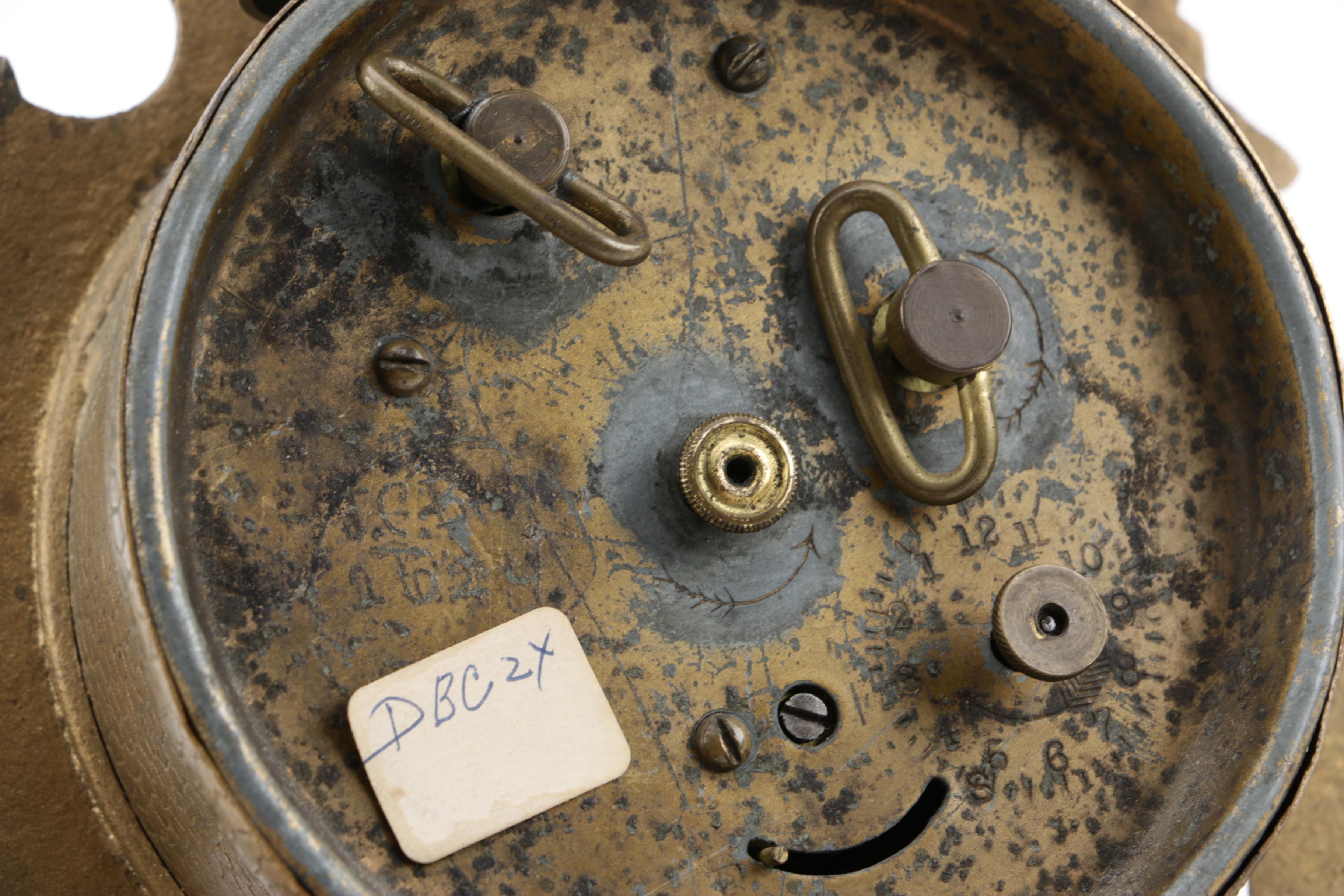 Vintage F. W. Jansen "TimeLite" Mantel Clock and Gold Metallic Alarm Clock