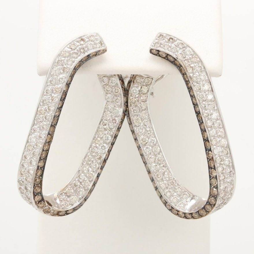 18K White Gold 4.12 CTW Diamond Earrings