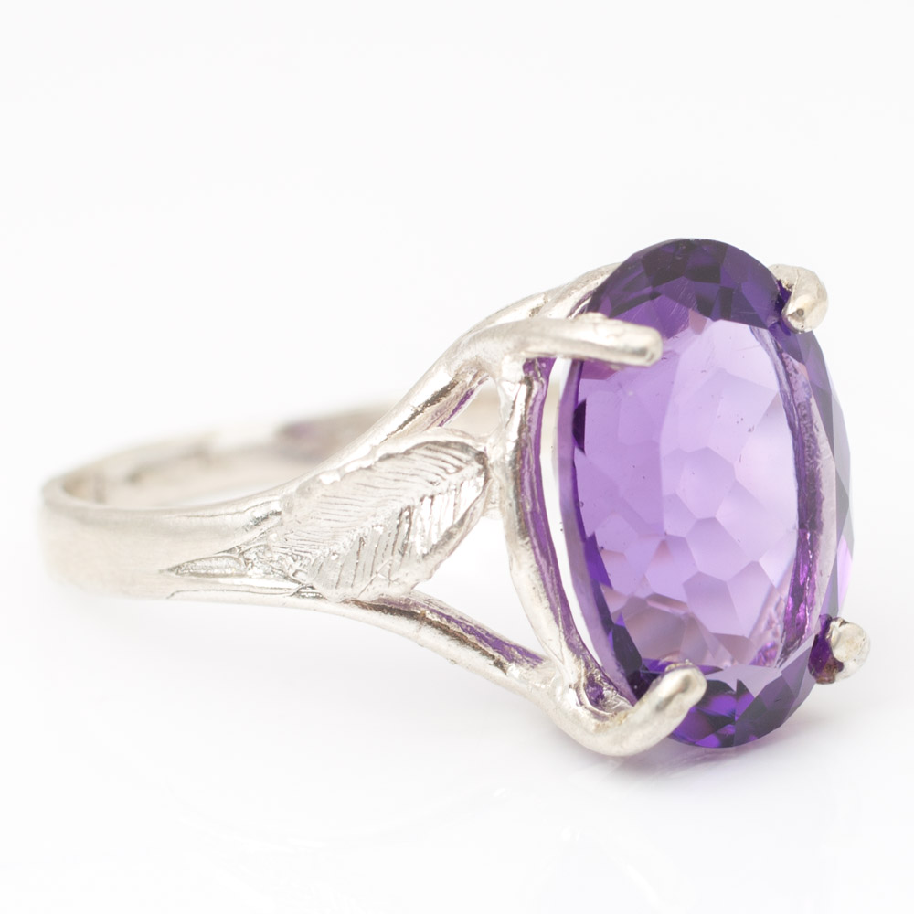 Sterling Silver 5.26 CT Amethyst Ring