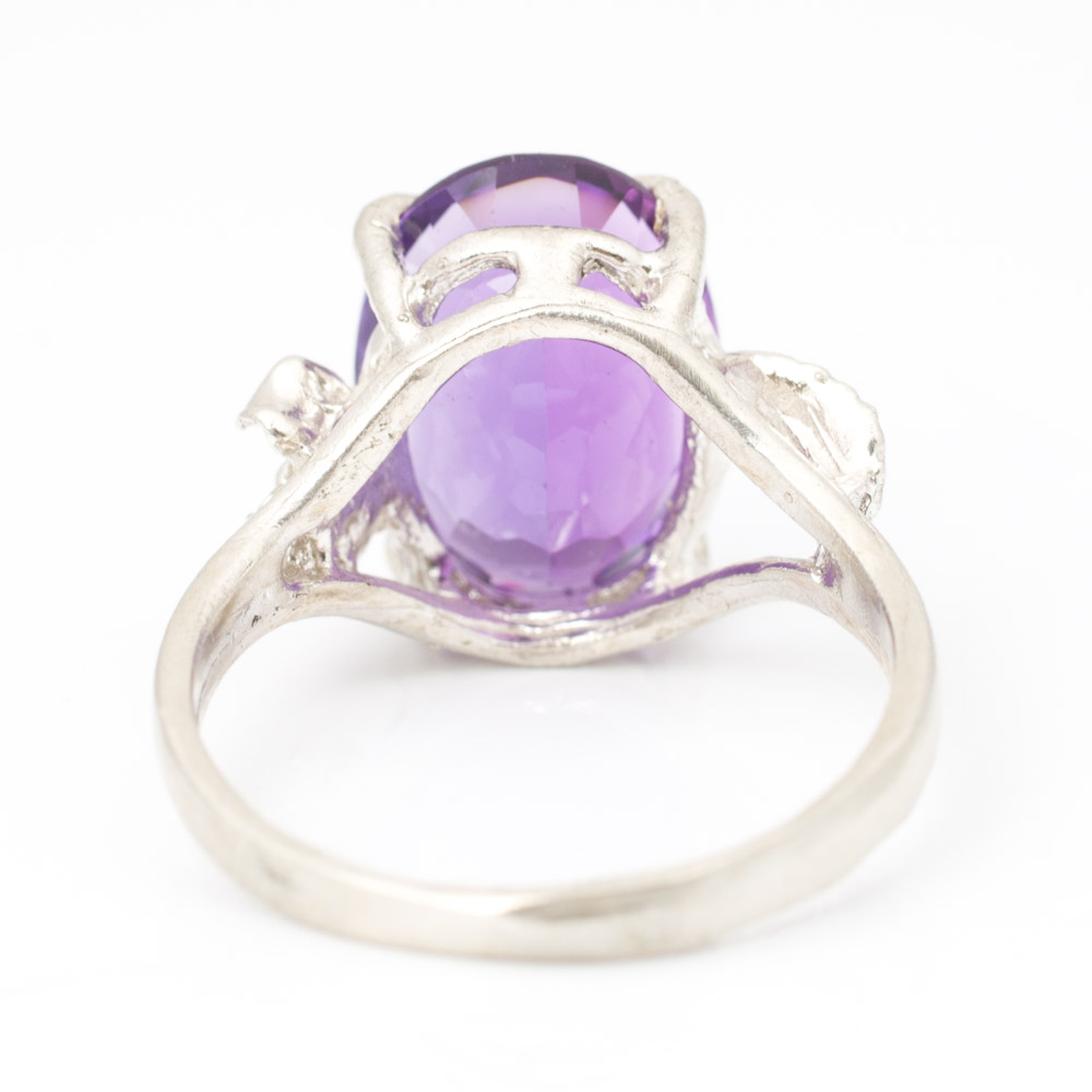 Sterling Silver 5.26 CT Amethyst Ring