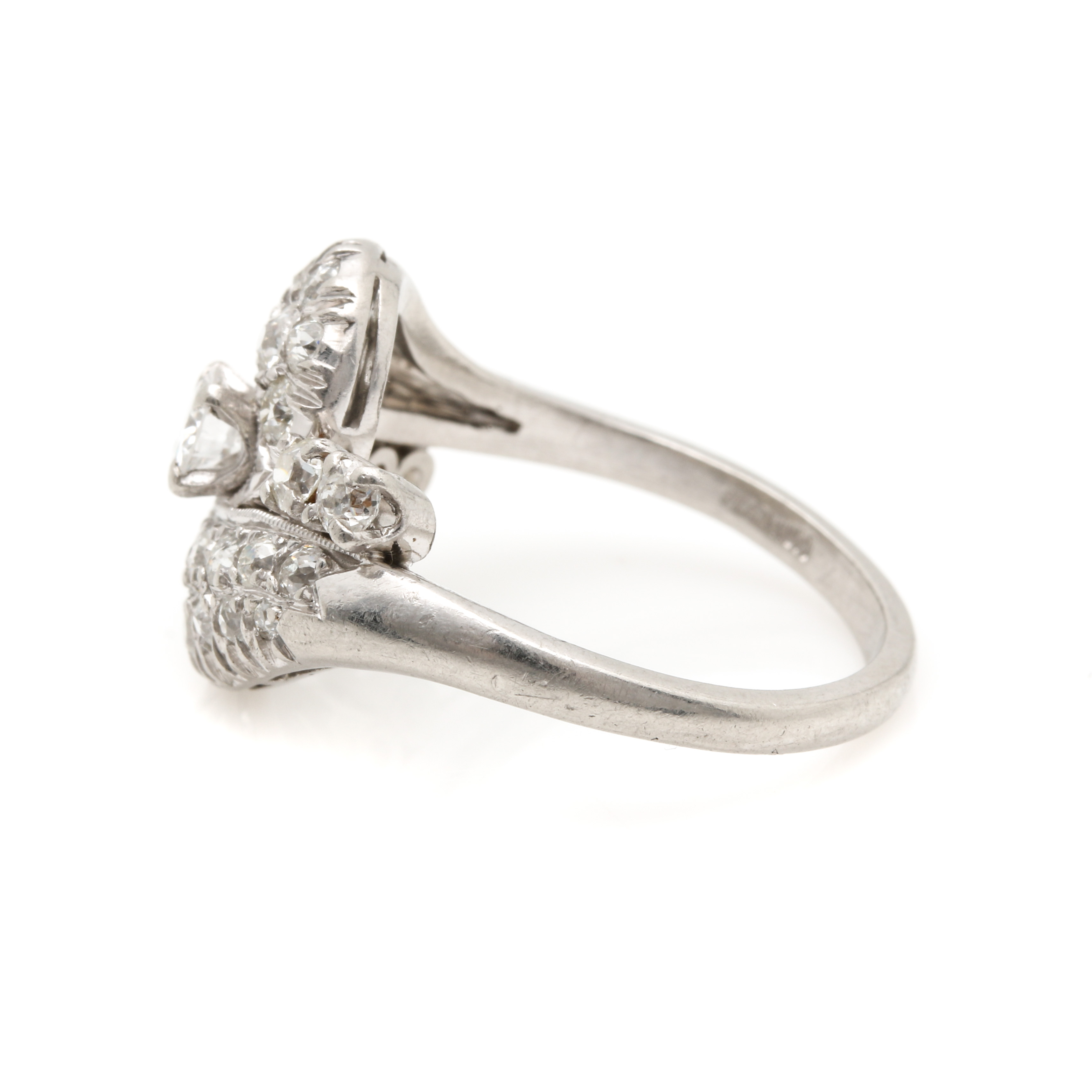 Platinum 1.45 CTW Diamond Bypass Ring