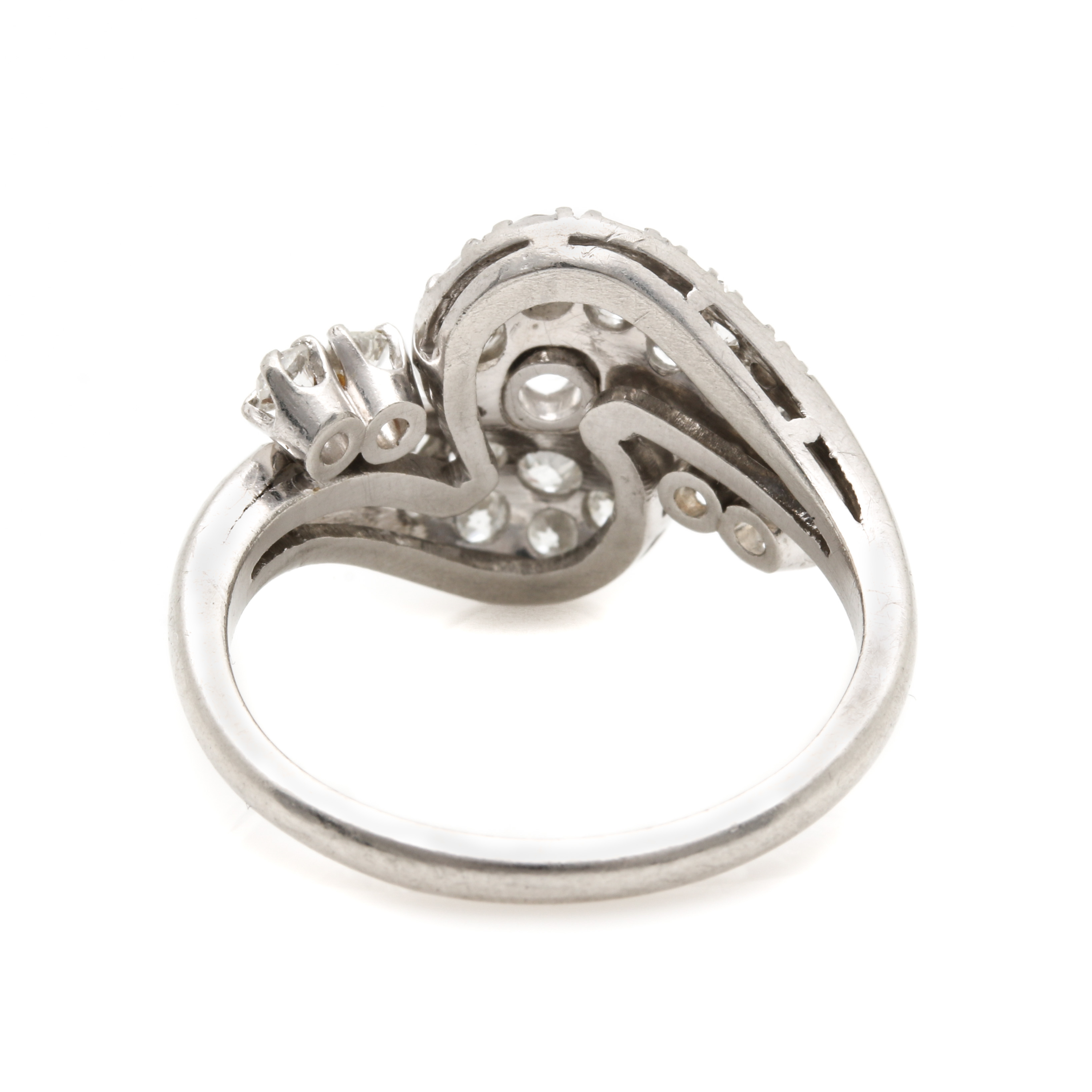 Platinum 1.45 CTW Diamond Bypass Ring