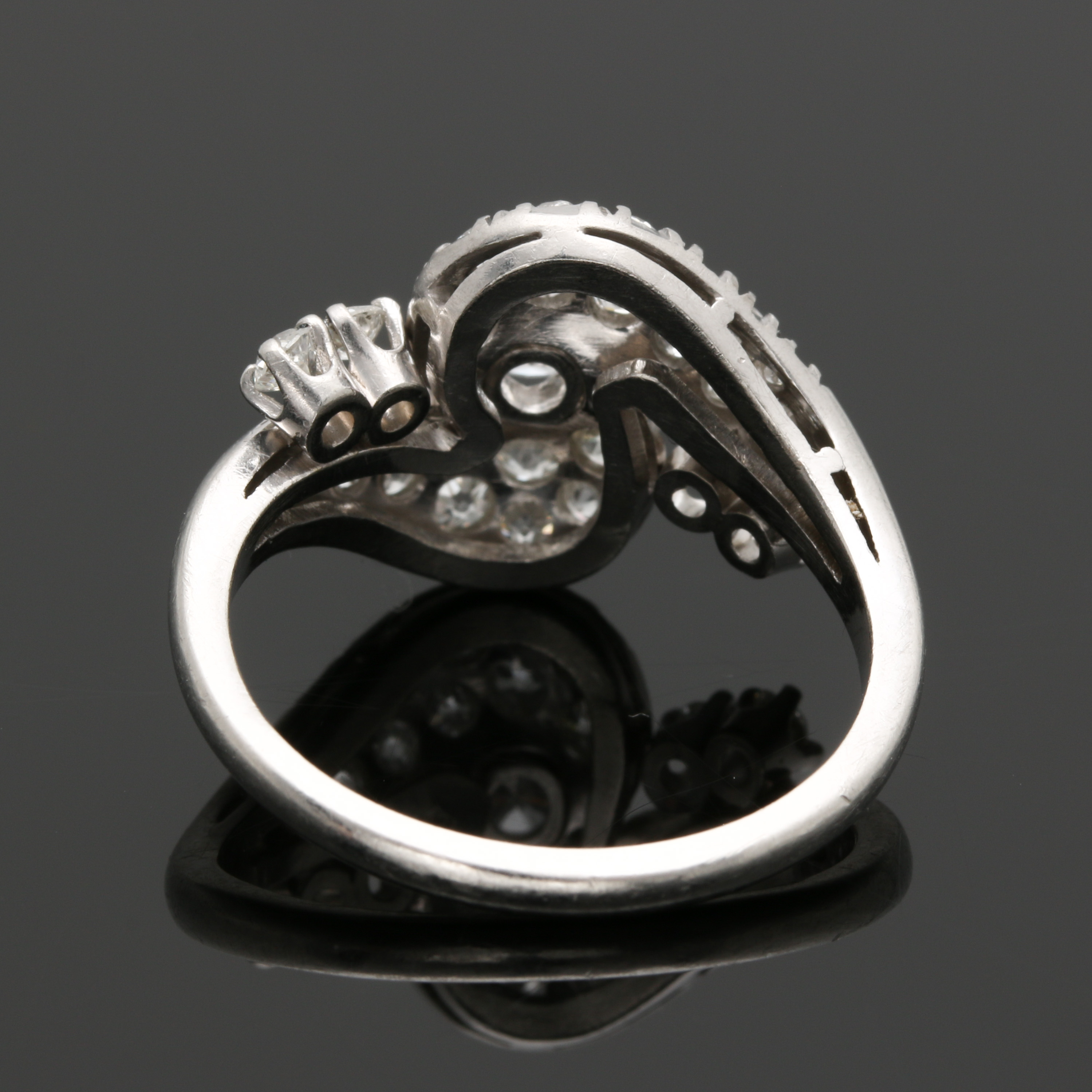 Platinum 1.45 CTW Diamond Bypass Ring