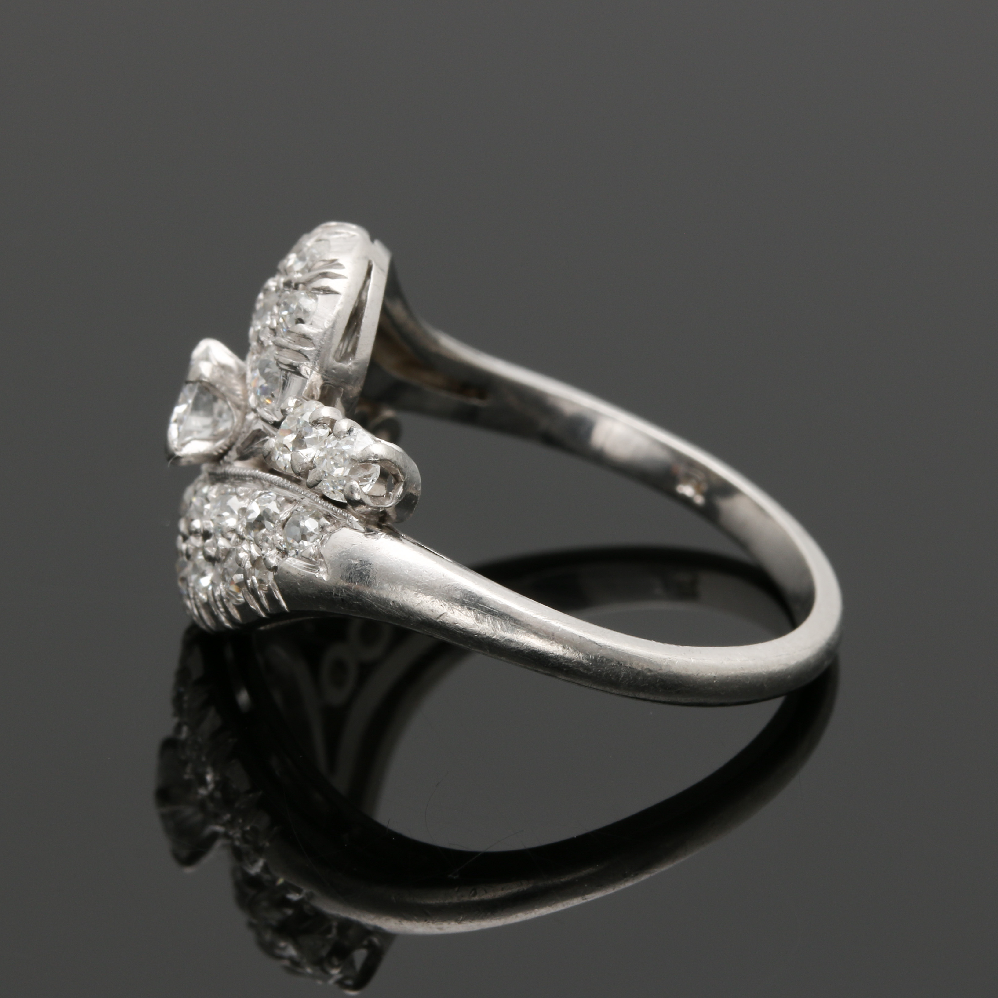 Platinum 1.45 CTW Diamond Bypass Ring