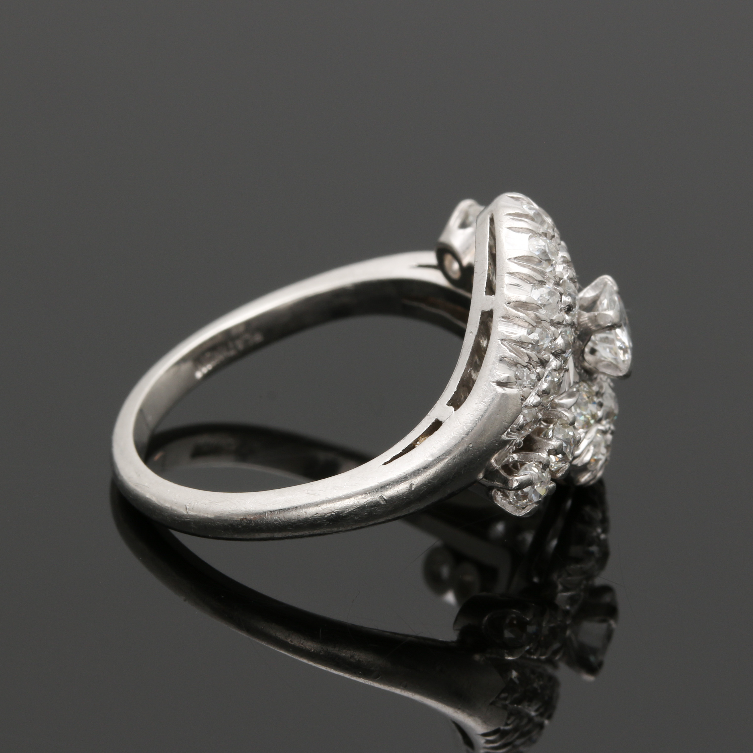 Platinum 1.45 CTW Diamond Bypass Ring