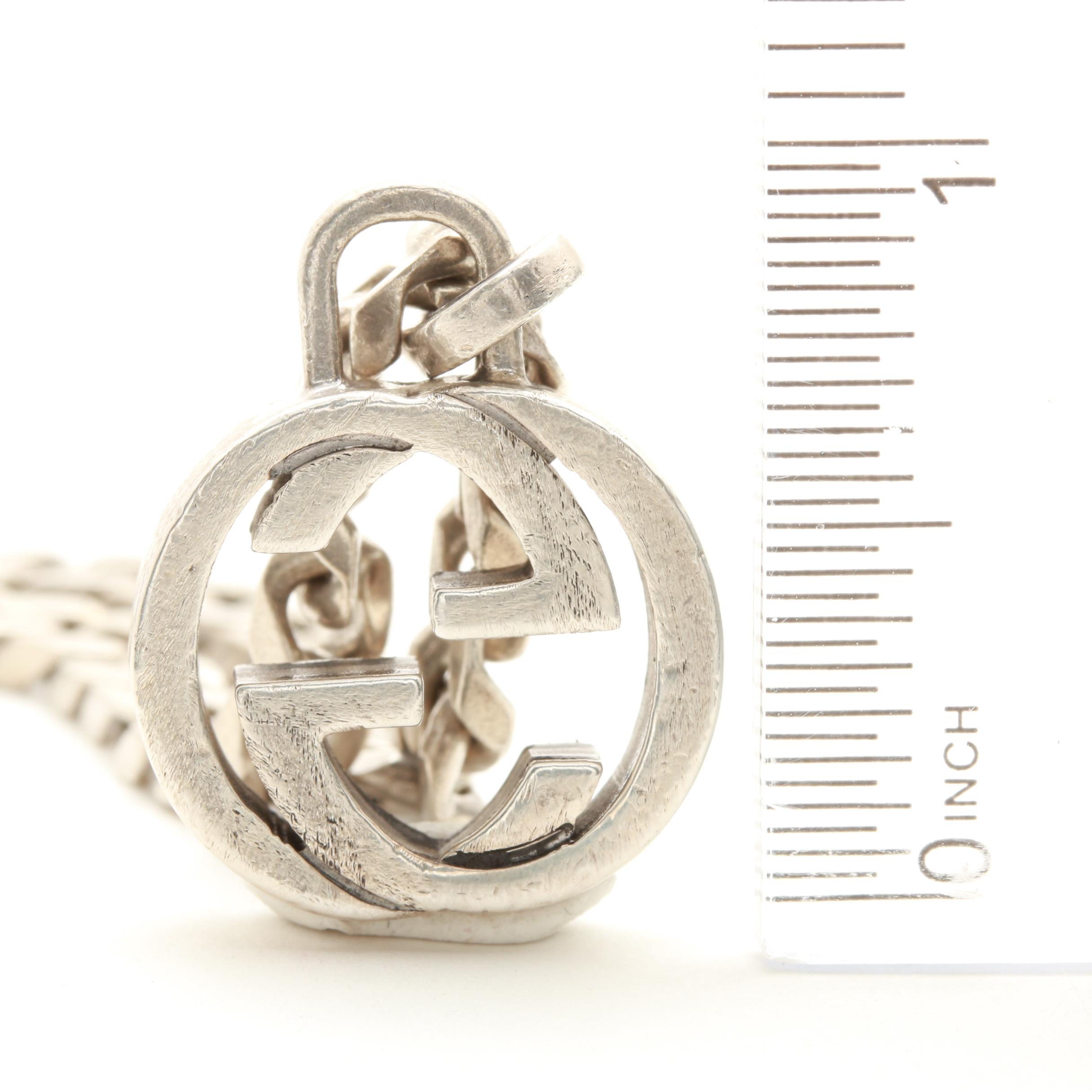 Gucci Sterling Silver Curb Link Chain Necklace