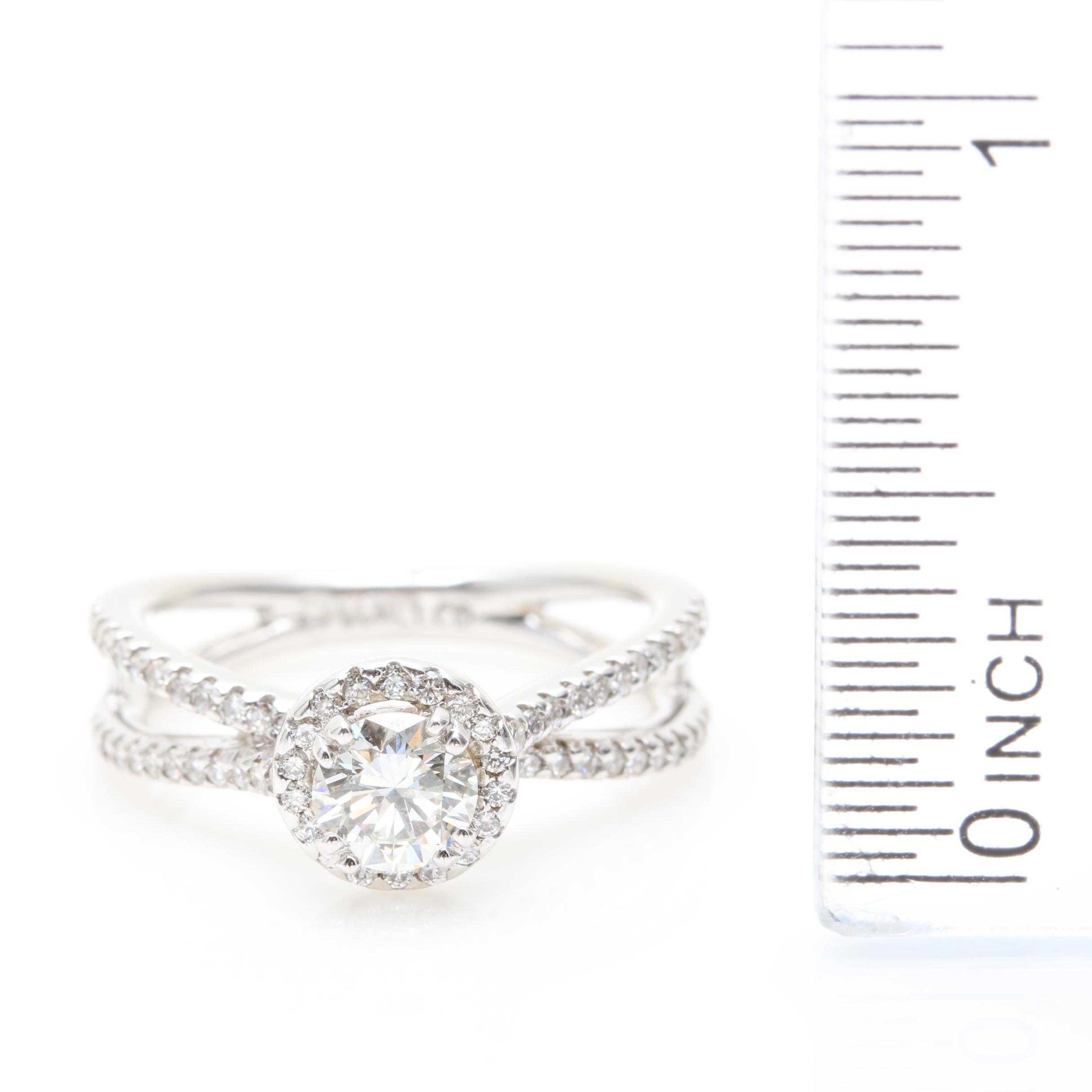 14K White Gold 0.98 CTW Diamond Ring