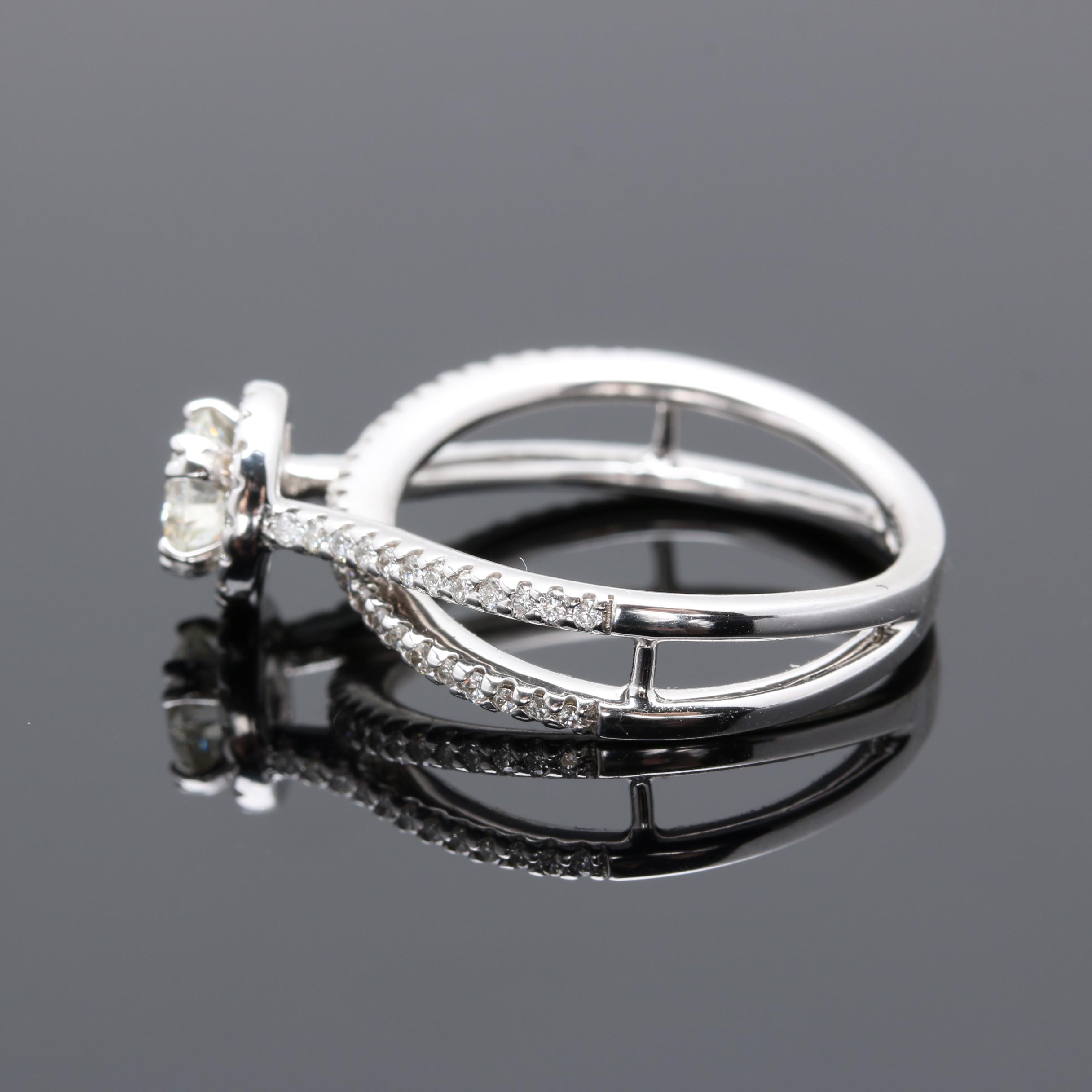 14K White Gold 0.98 CTW Diamond Ring