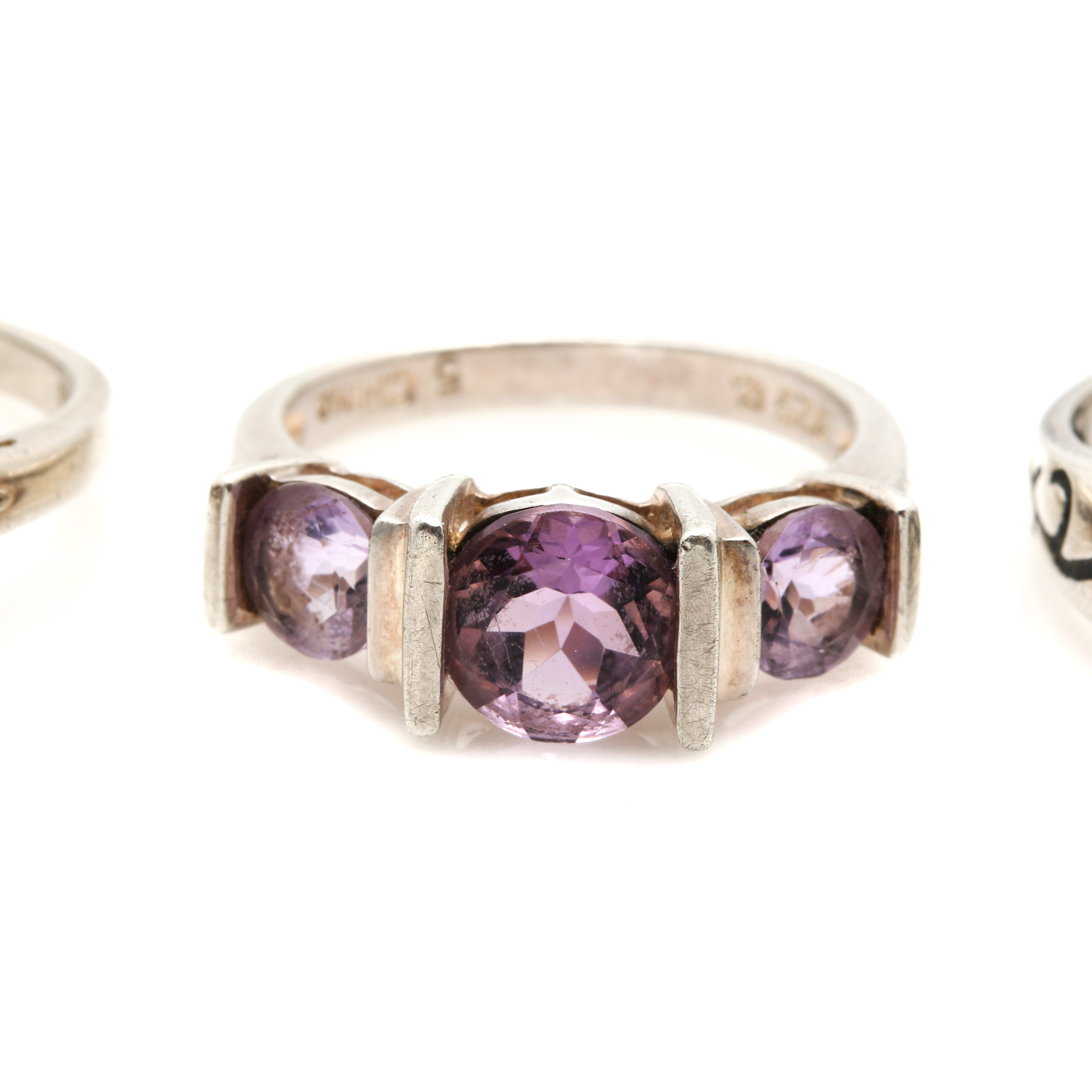 Sterling Silver Amethyst and Jadeite Ring Selection