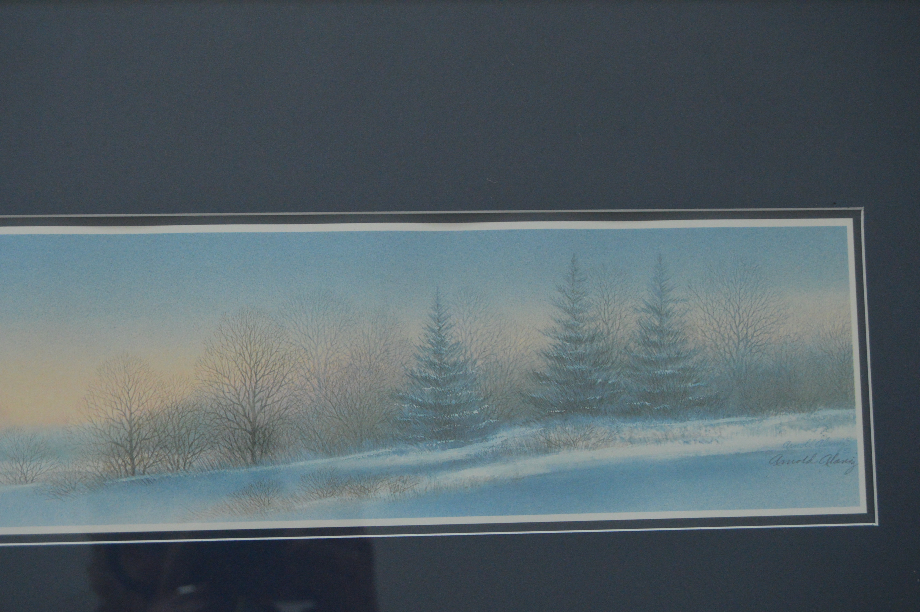Arnold Alaniz Offset Lithograph "Winterscape"
