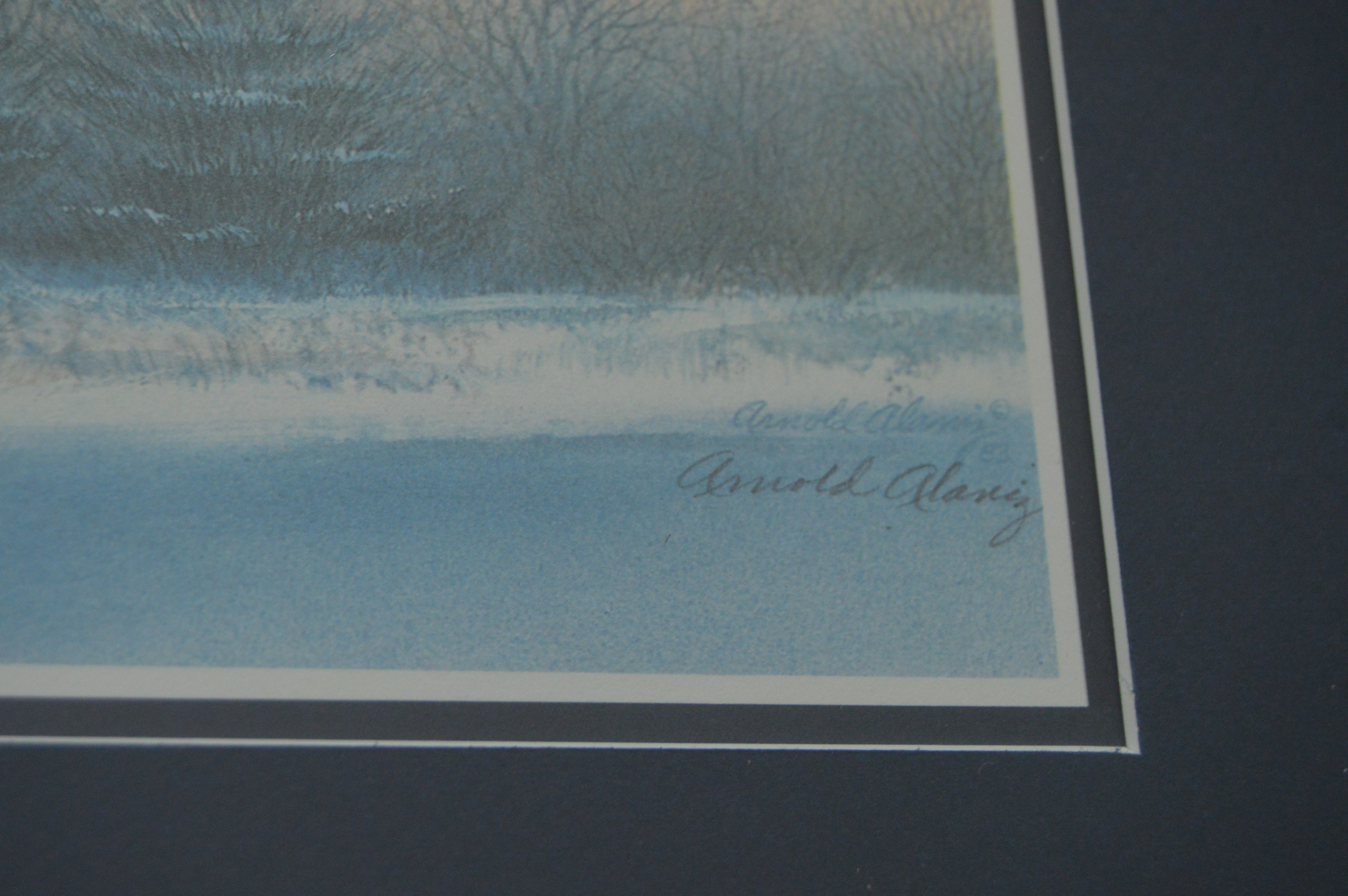 Arnold Alaniz Offset Lithograph "Winterscape"