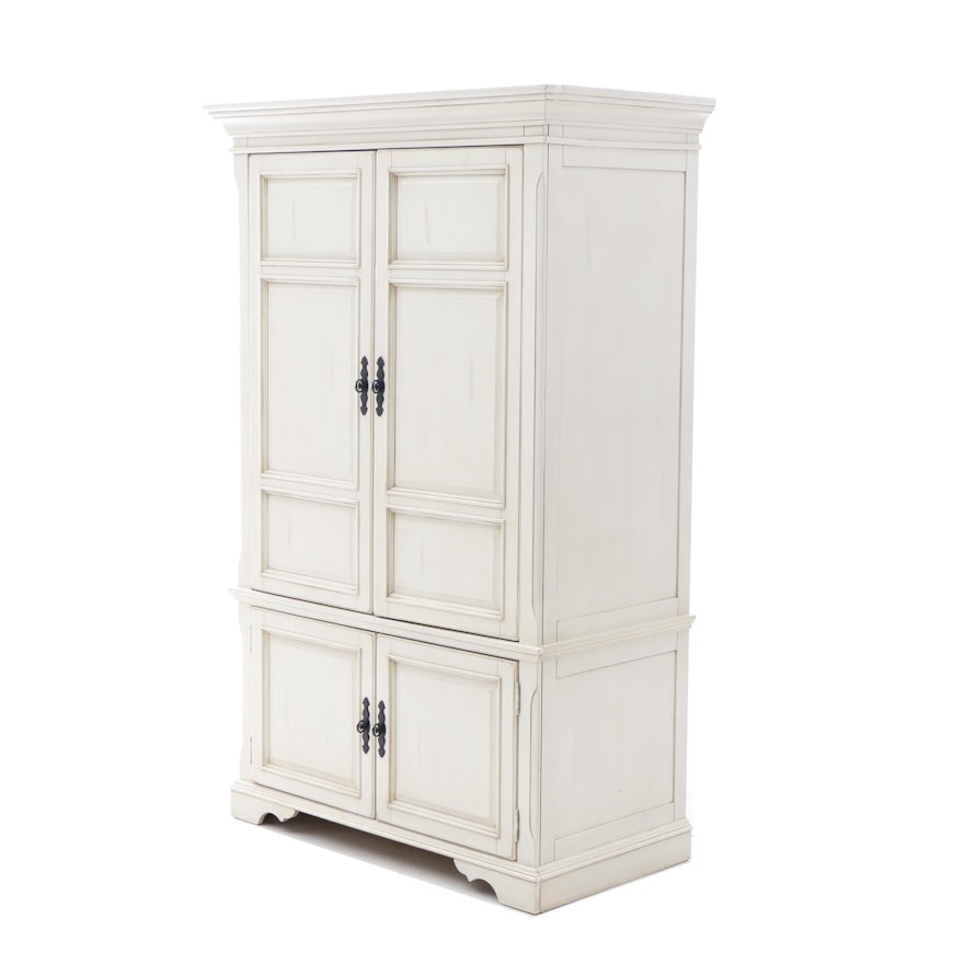 Colonial Style Painted Media Cabinet