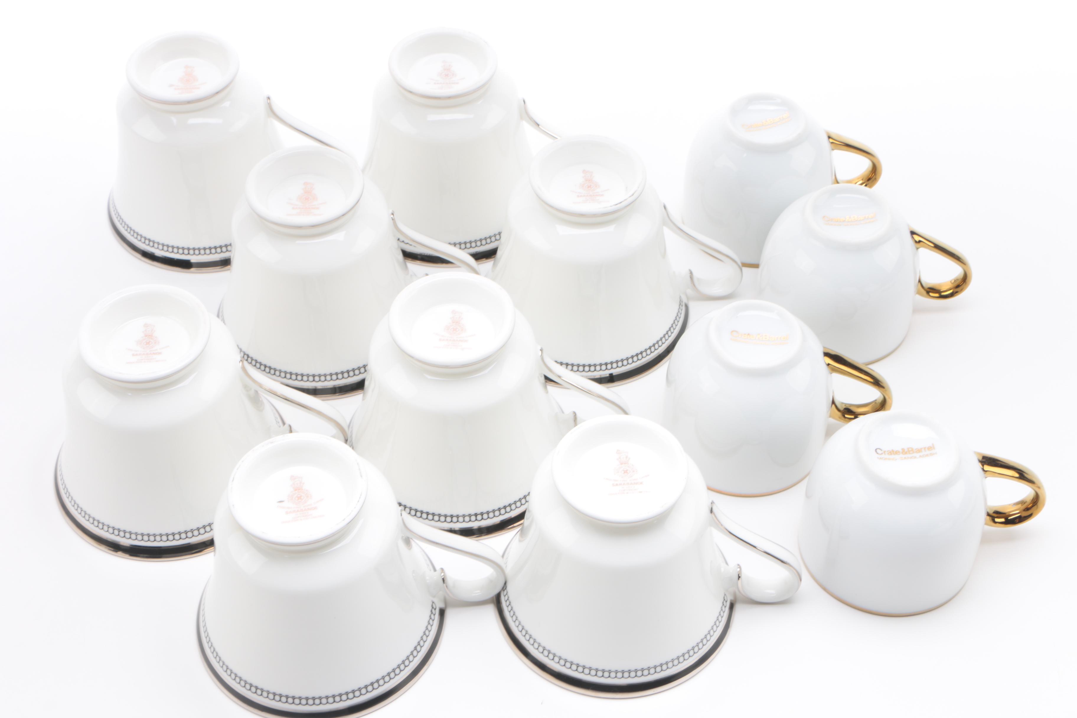 Royal Doulton "Sarabande" Dinnerware with Crate & Barrel Cups and Saucers