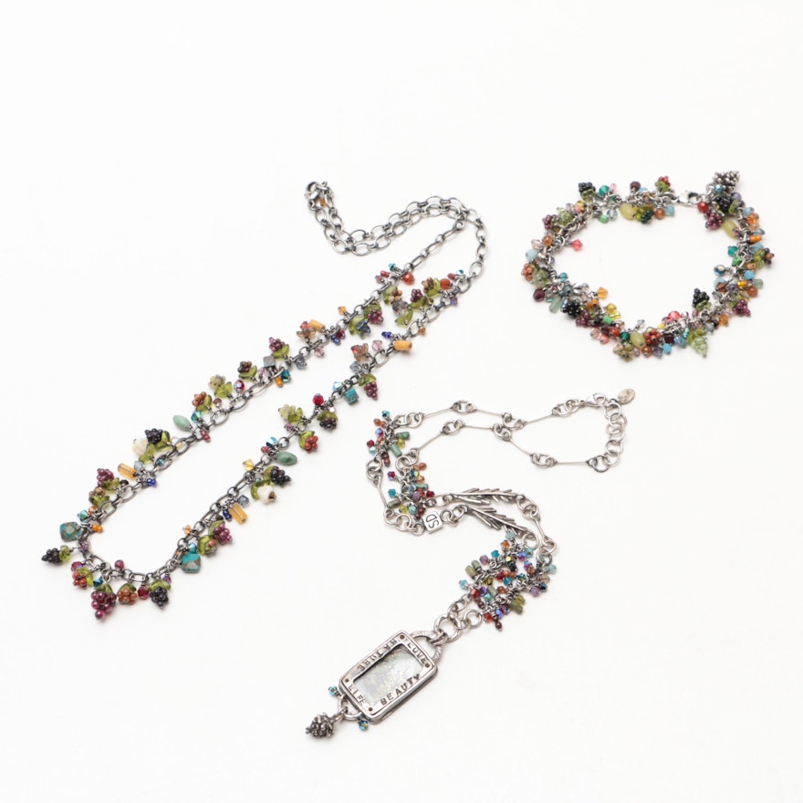 Linda Thelin Designed Sterling Silver Necklaces and Bracelet