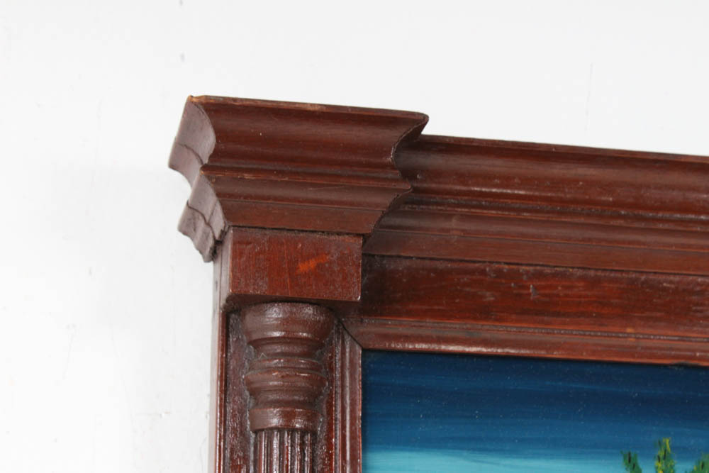 19th Century Pennsylvania Reverse Painted Trumeau Mirror