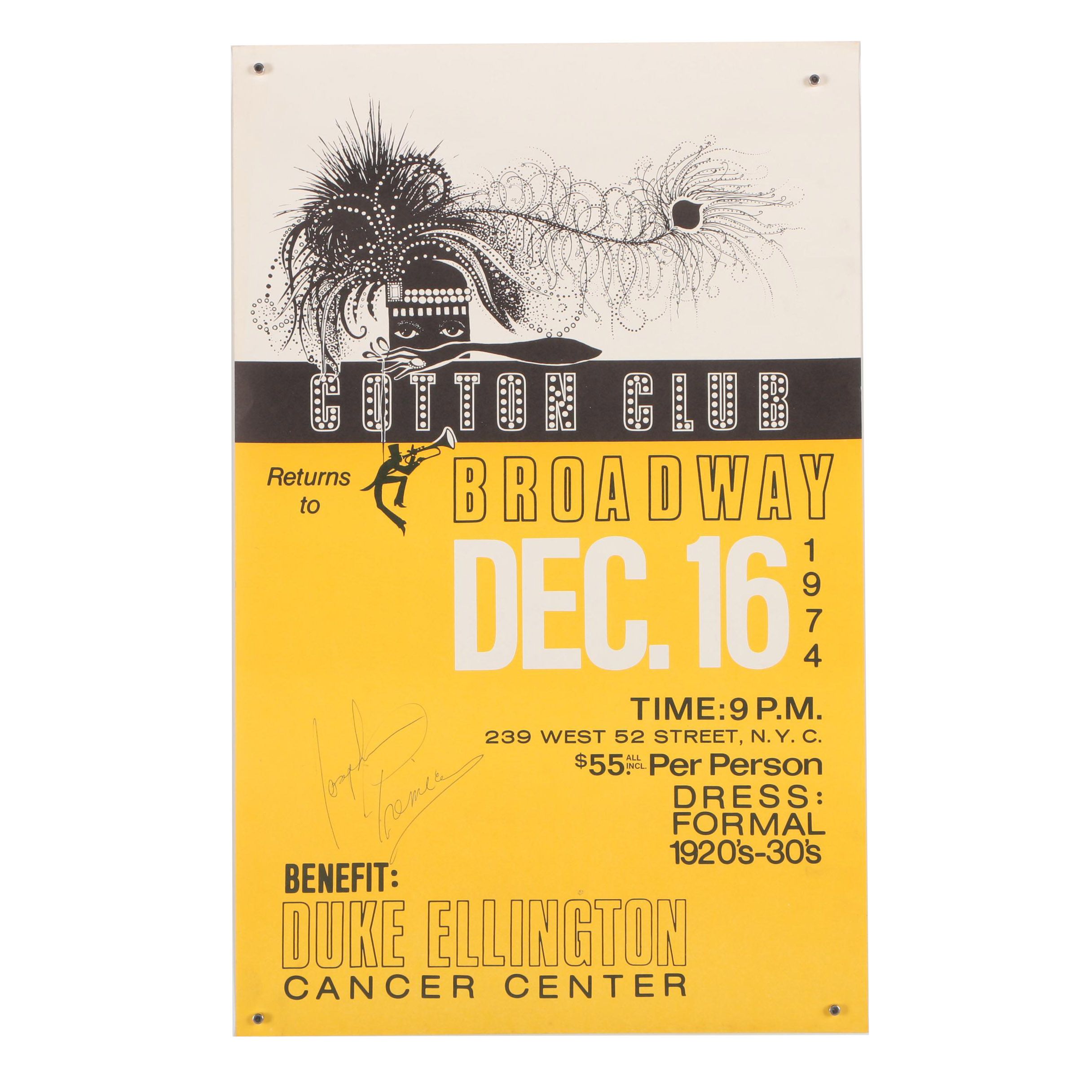 1974 Duke Ellington Cancer Center Benefit Offset Lithograph