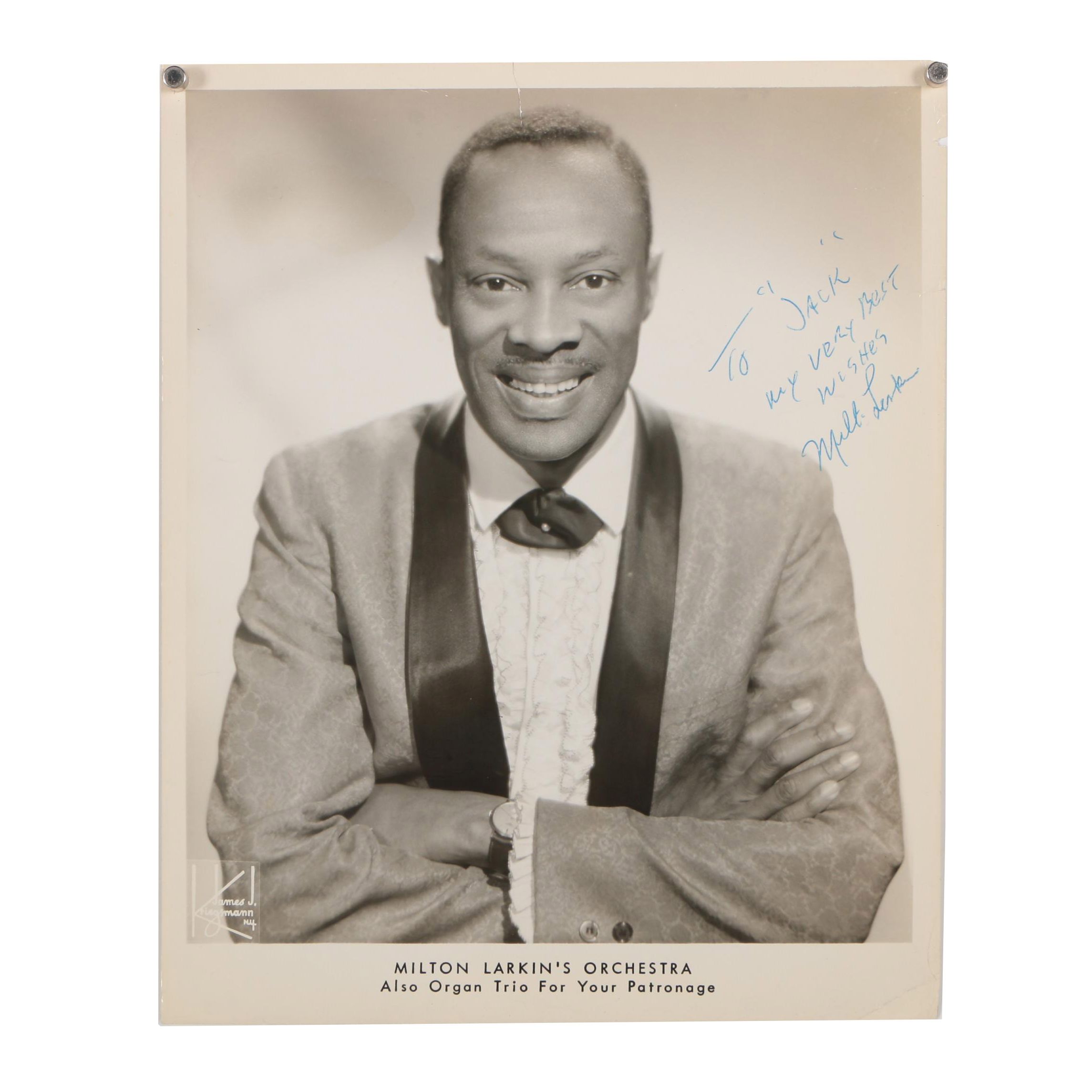 Milton Larkin Autographed Photograph from the Jack Bradley Collection