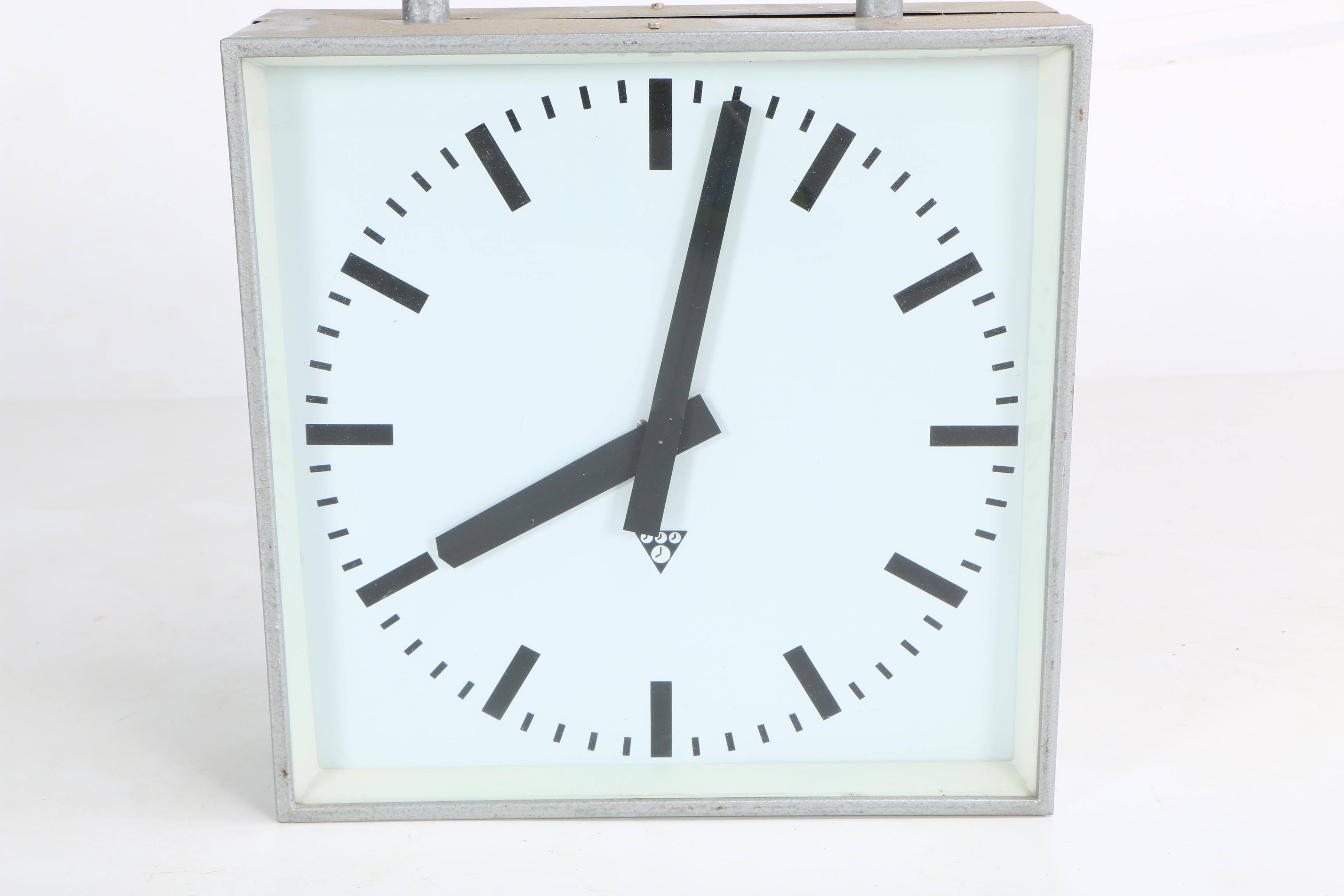 Mid Century Double Sided Railroad Station Clock