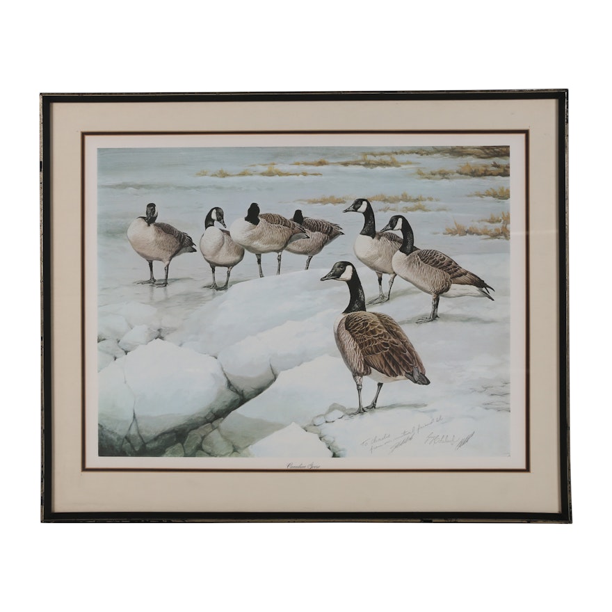 Guy Coheleach Offset Lithograph "Canadian Geese"