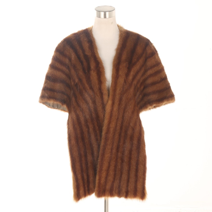 Women's Vintage Bruno Furs of Chicago Dyed Muskrat Fur Stole