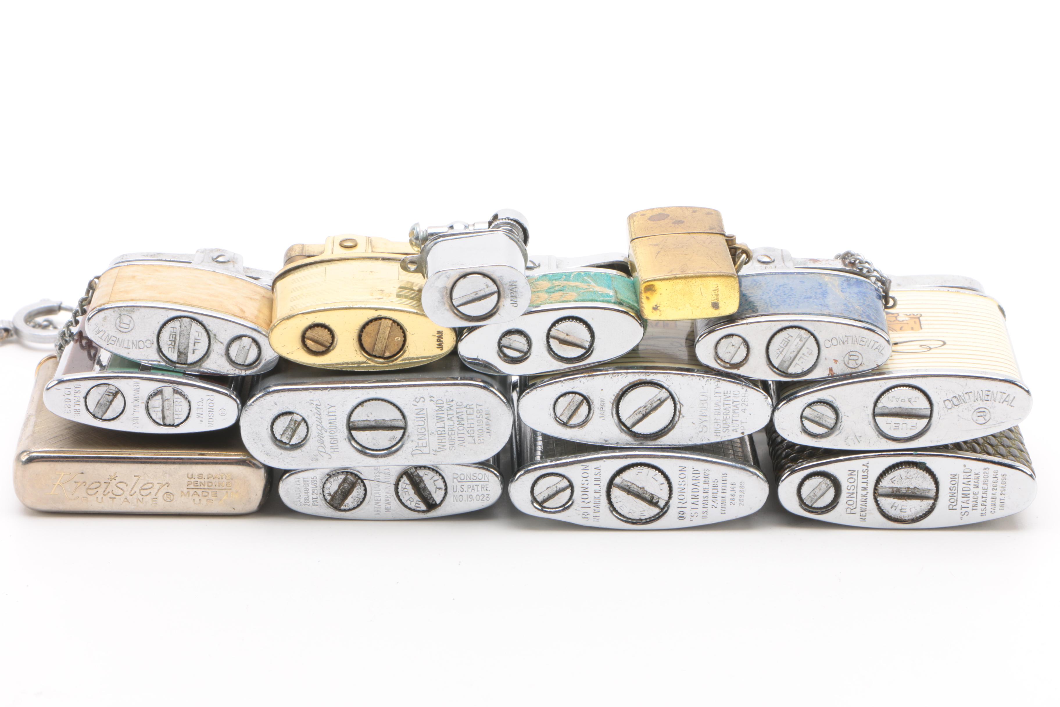 Vintage Lighters featuring an 18k Gold Plated Park Sherman Lighter