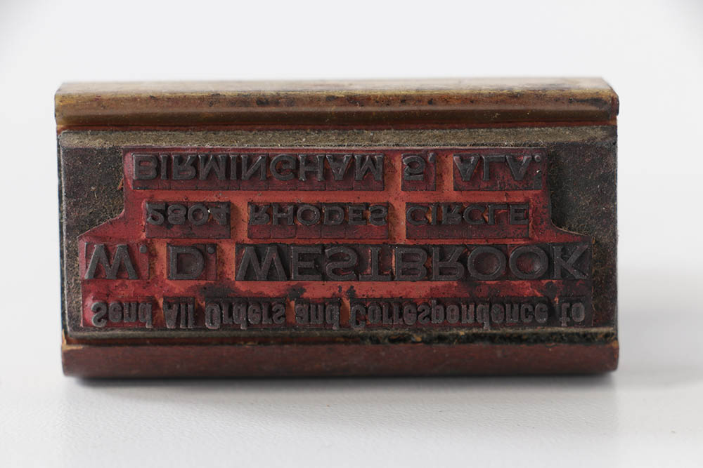 Vintage Company and Warehouse Ink Stamps with Rotary Holder