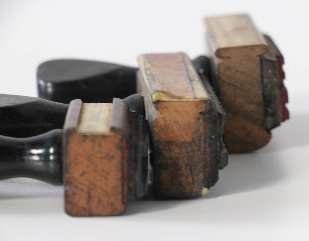 Vintage Company and Warehouse Ink Stamps with Rotary Holder