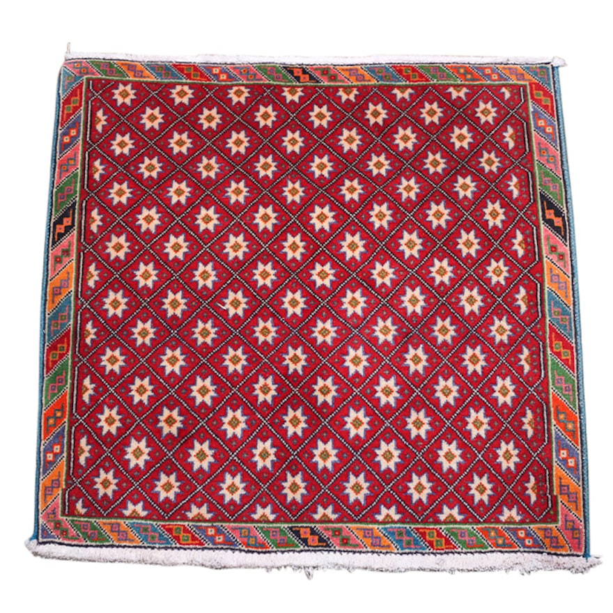 Hand-Knotted Persian Wool Floor Mat