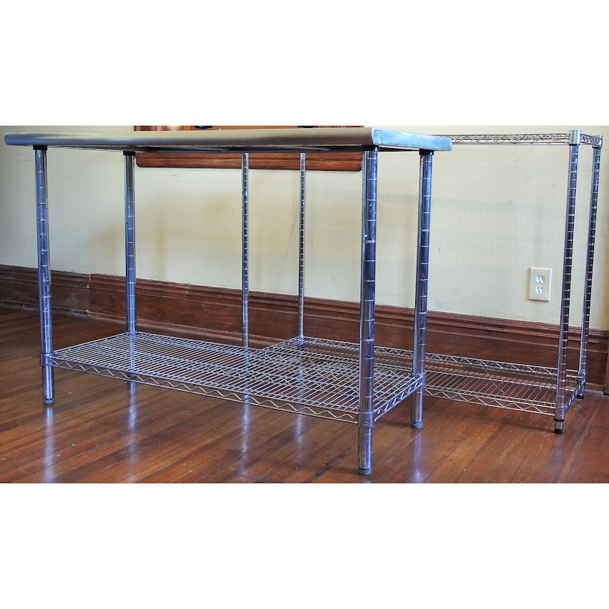 Ultra Durable Seville Classics Stainless Table Top and Metal Shelf