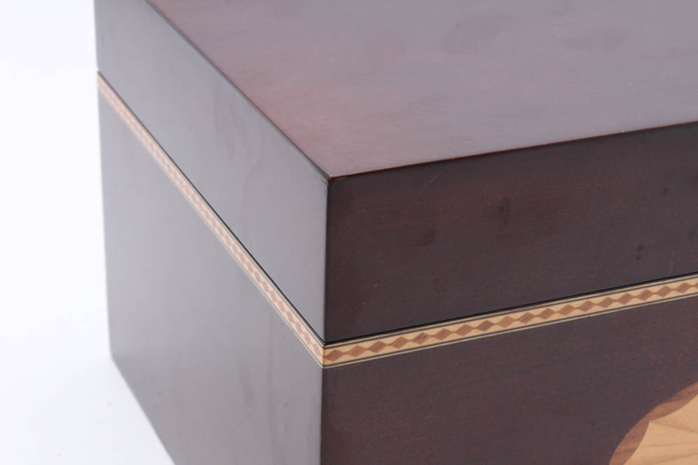 Bombay Company Mahogany Veneered CD Box with Patera Inlay