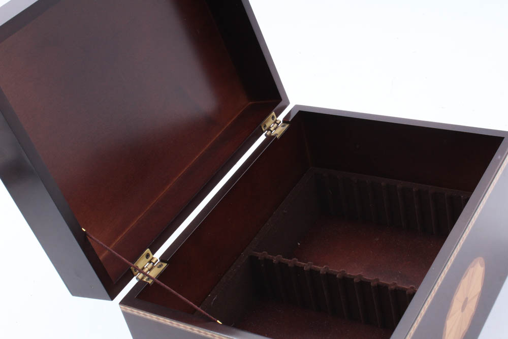 Bombay Company Mahogany Veneered CD Box with Patera Inlay