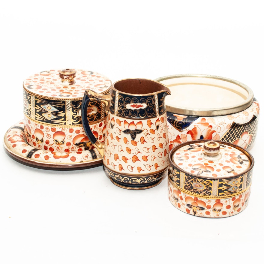 William Wood & Co. and Assorted Imari Patterned Eartenware Tableware