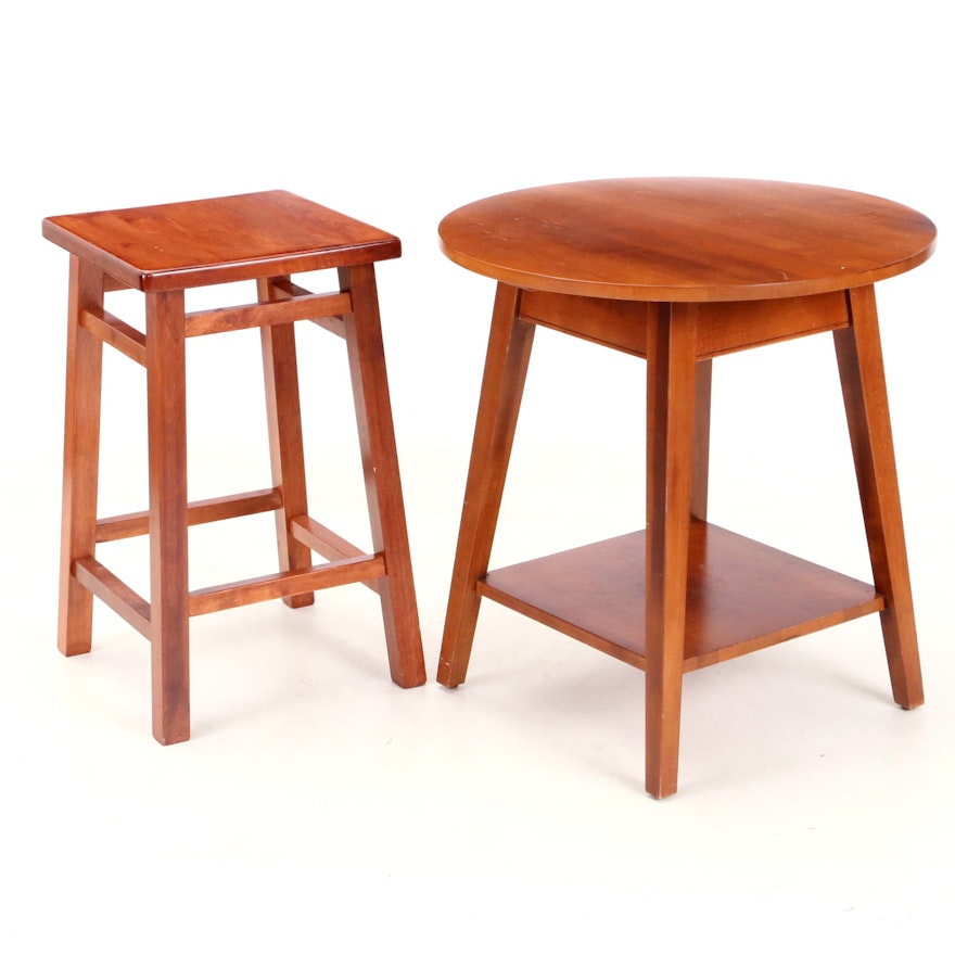 Contemporary Side Table and Stool