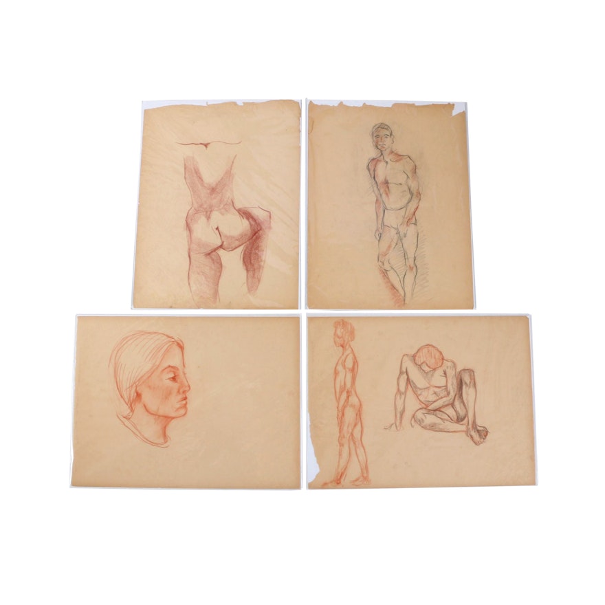 Carol Mathews Charcoal and Conté Figure Drawings