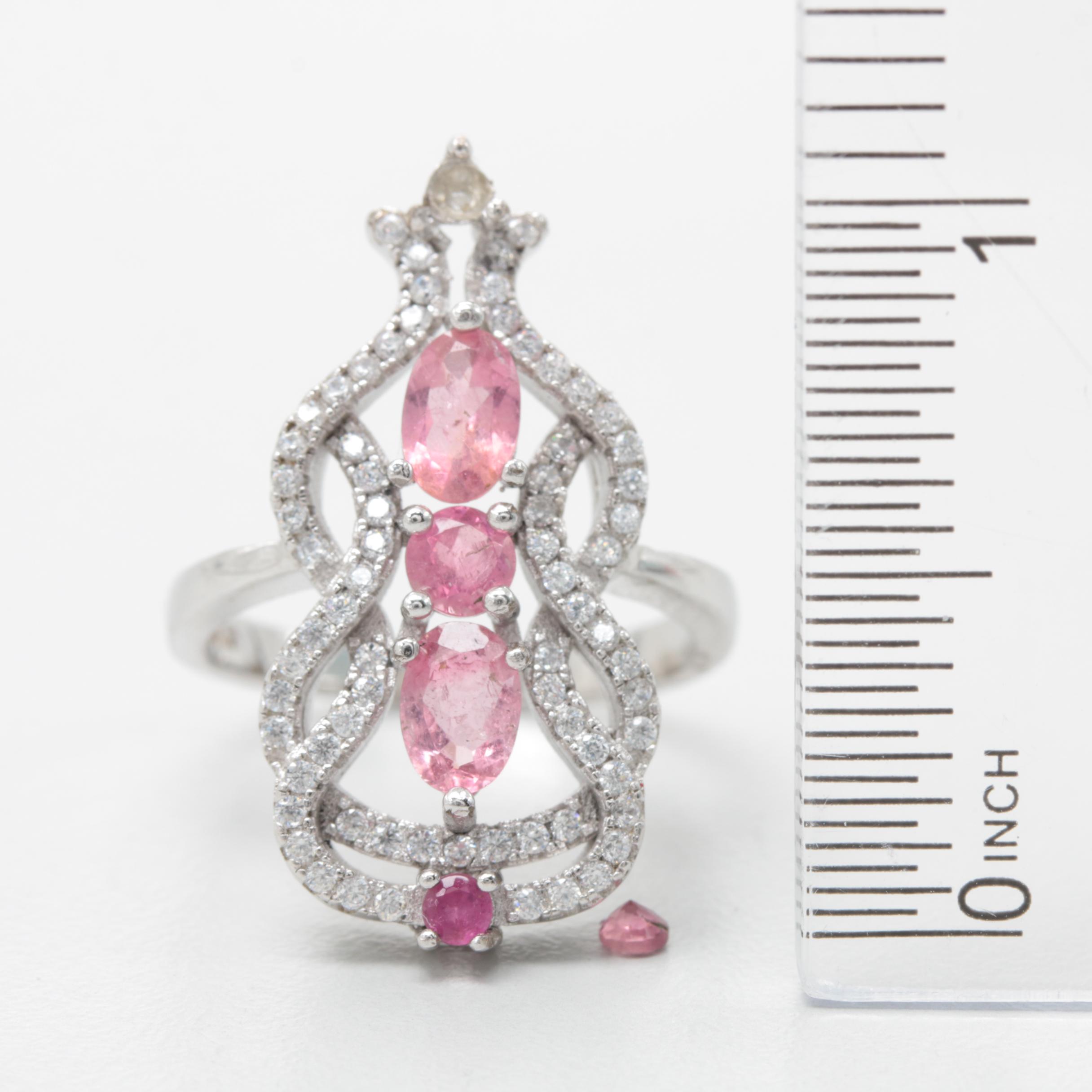 Sterling Silver Cultured Pearl, Smoky Quartz, and Pink Tourmaline Jewelry