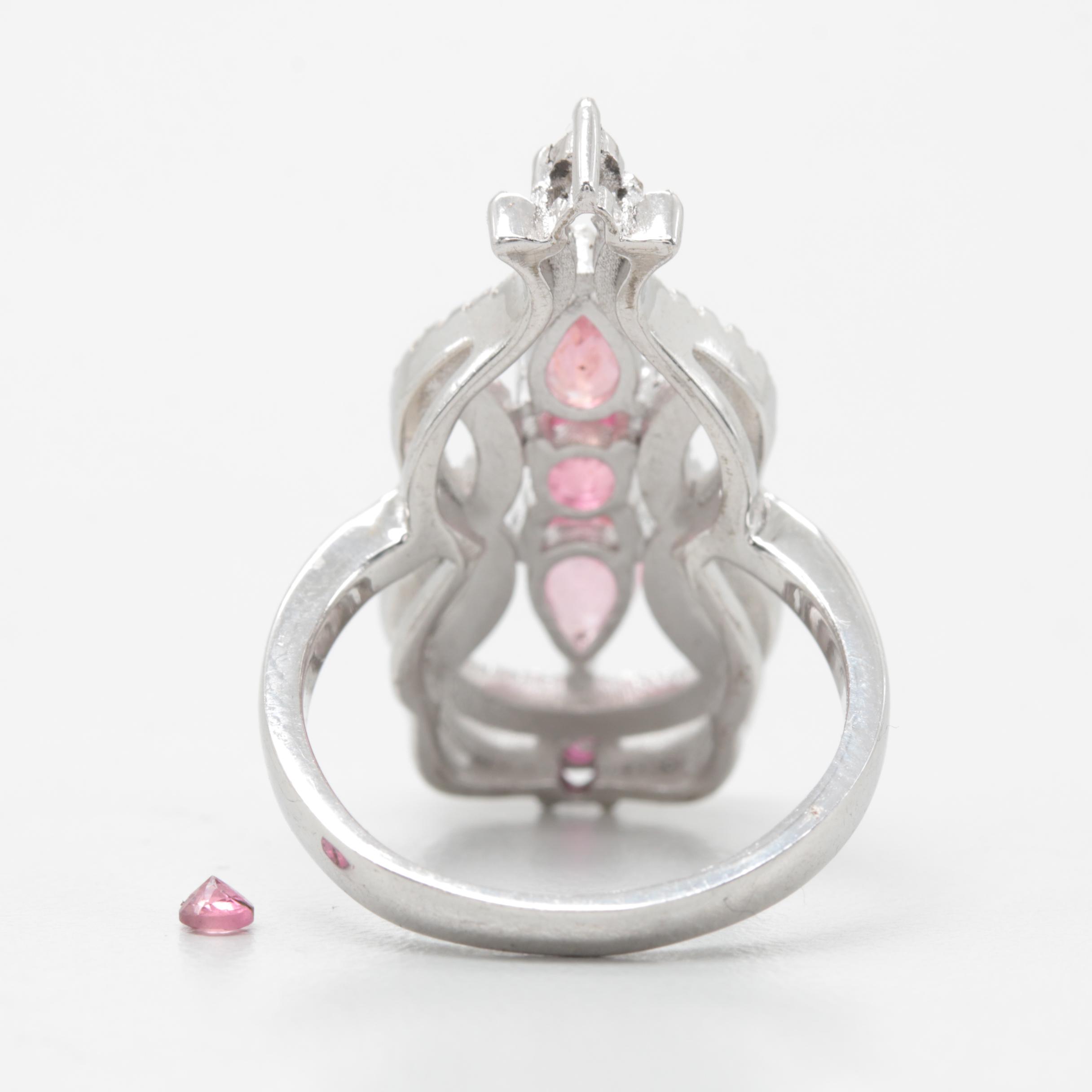 Sterling Silver Cultured Pearl, Smoky Quartz, and Pink Tourmaline Jewelry