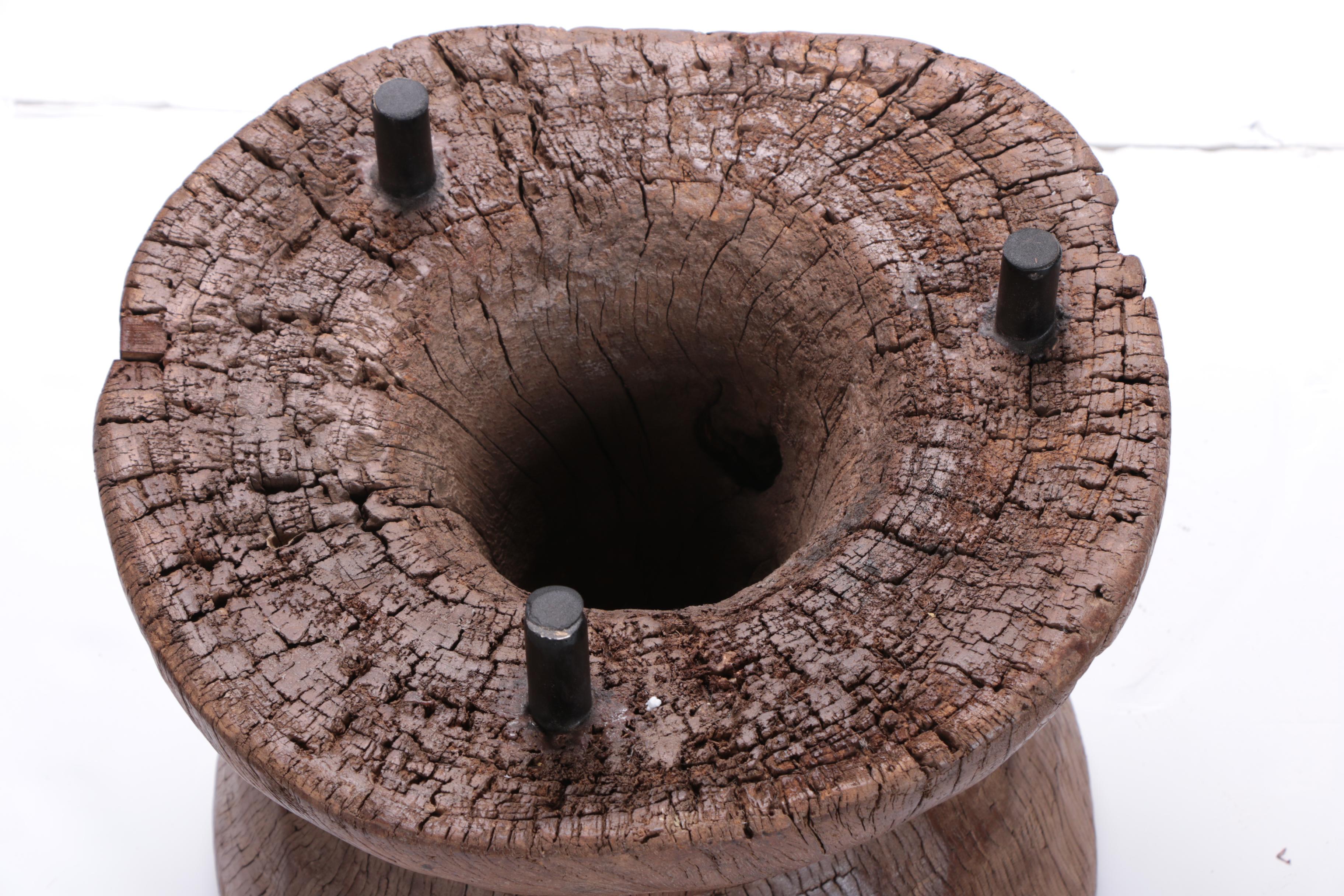 Repurposed Rice Grinder Base End Tables