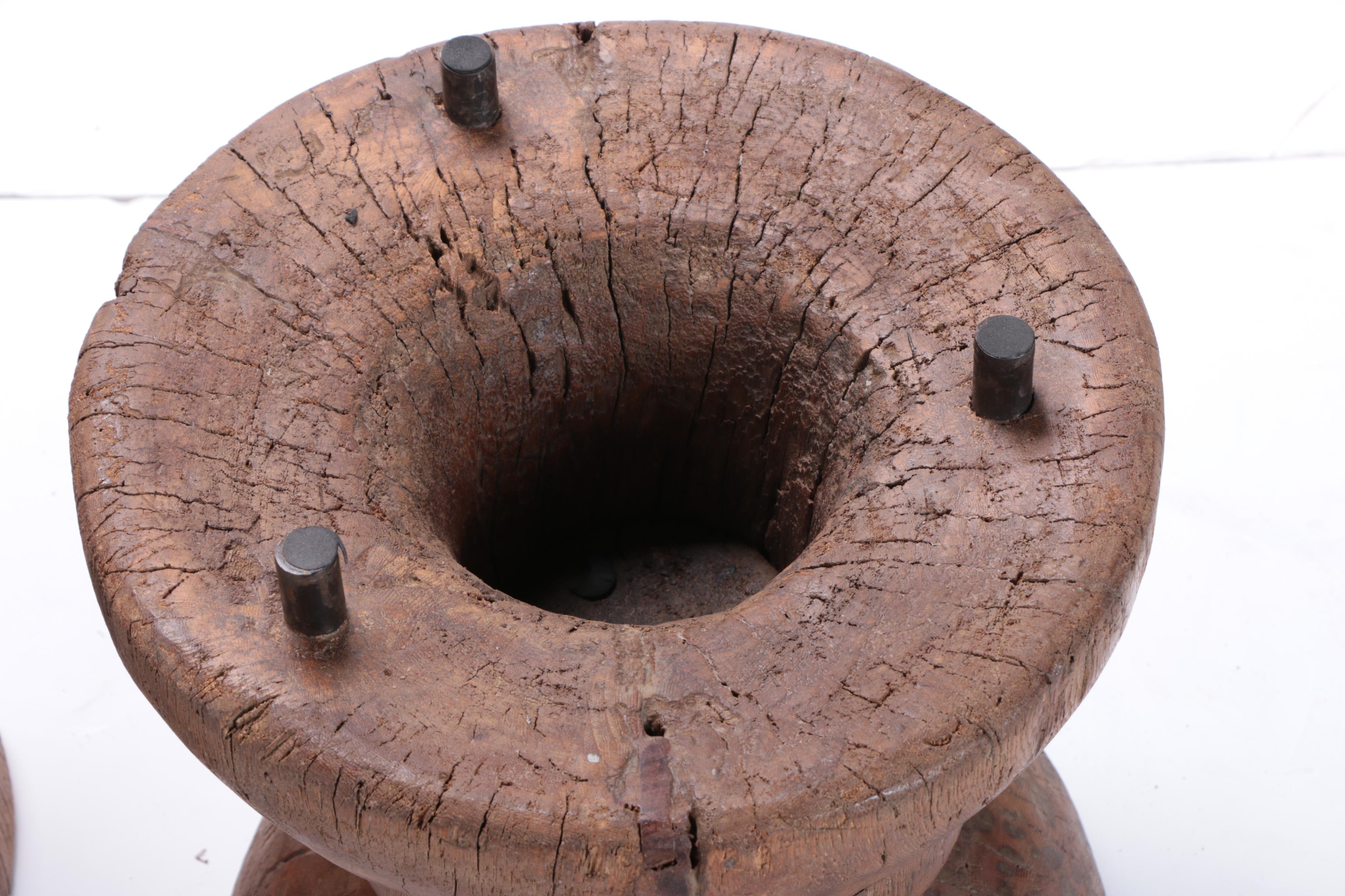 Repurposed Rice Grinder Base End Tables