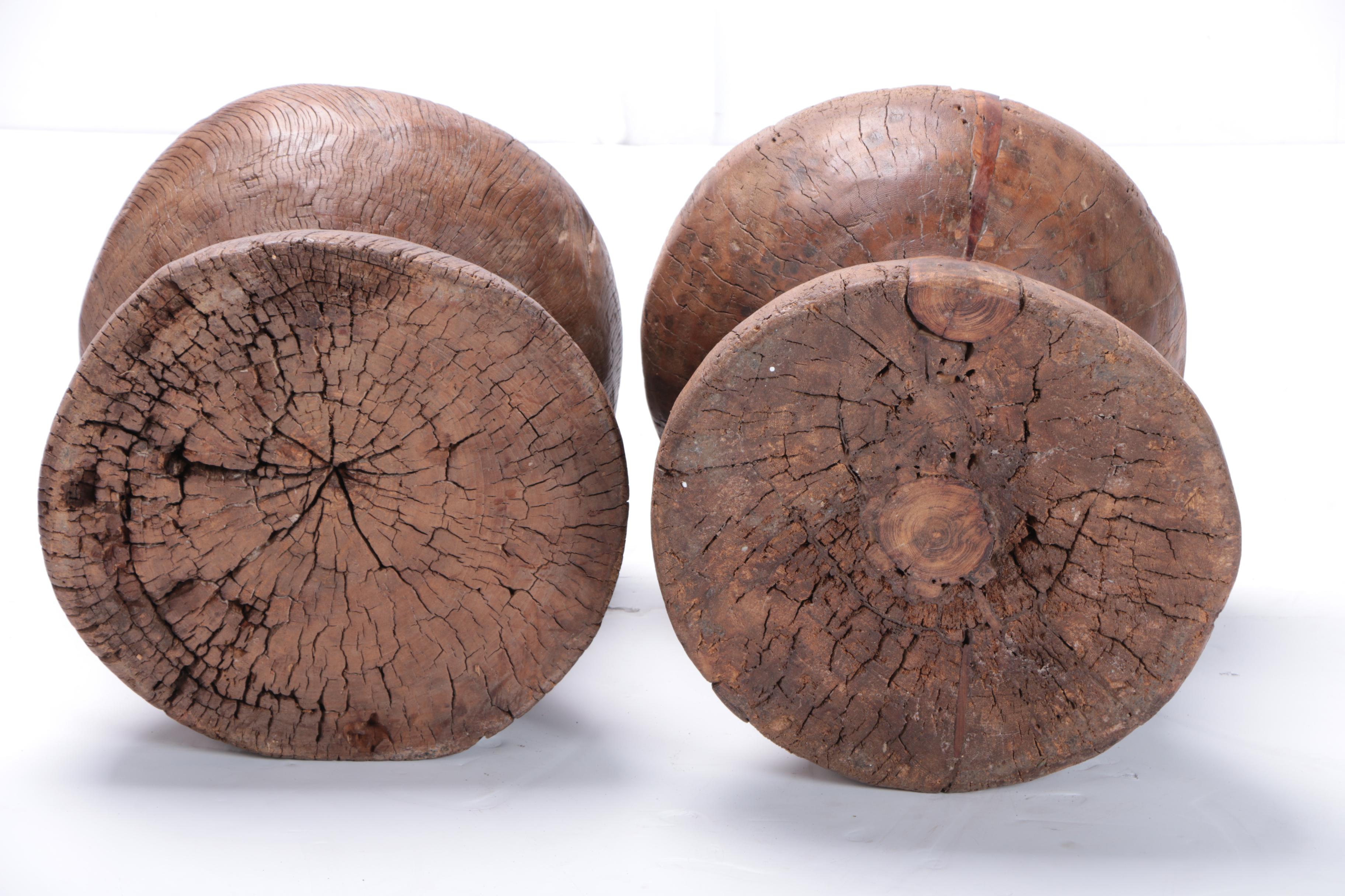 Repurposed Rice Grinder Base End Tables