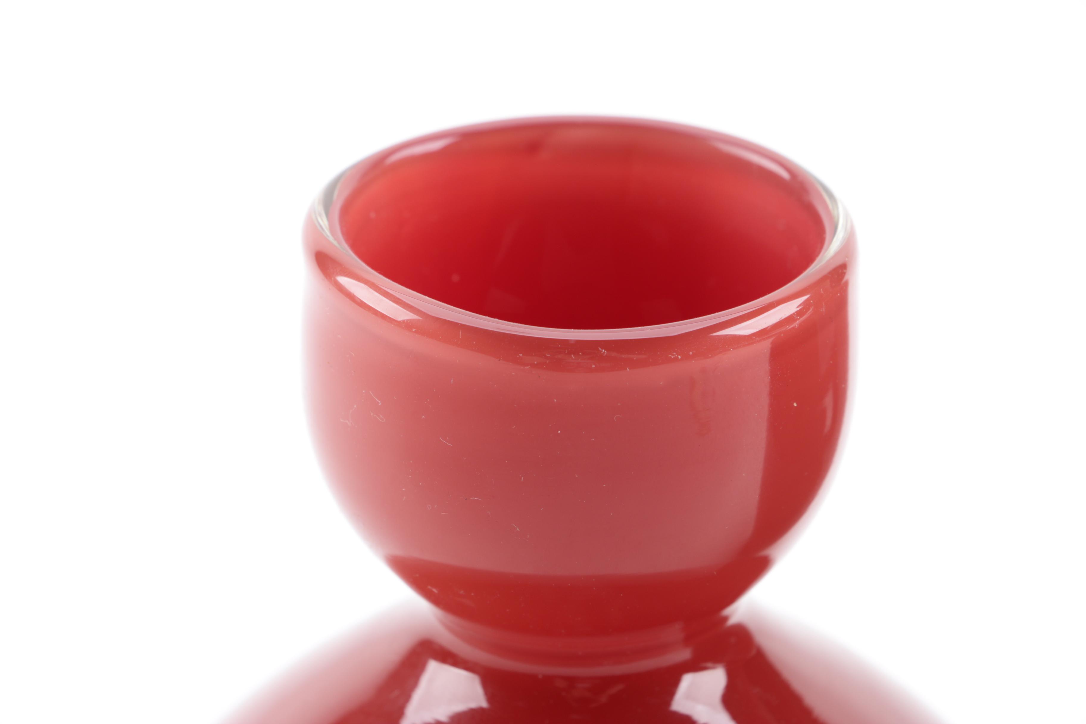 Signed Blown Glass Vase with Toyo Next Ceramic Vase by Jill Rosenwald