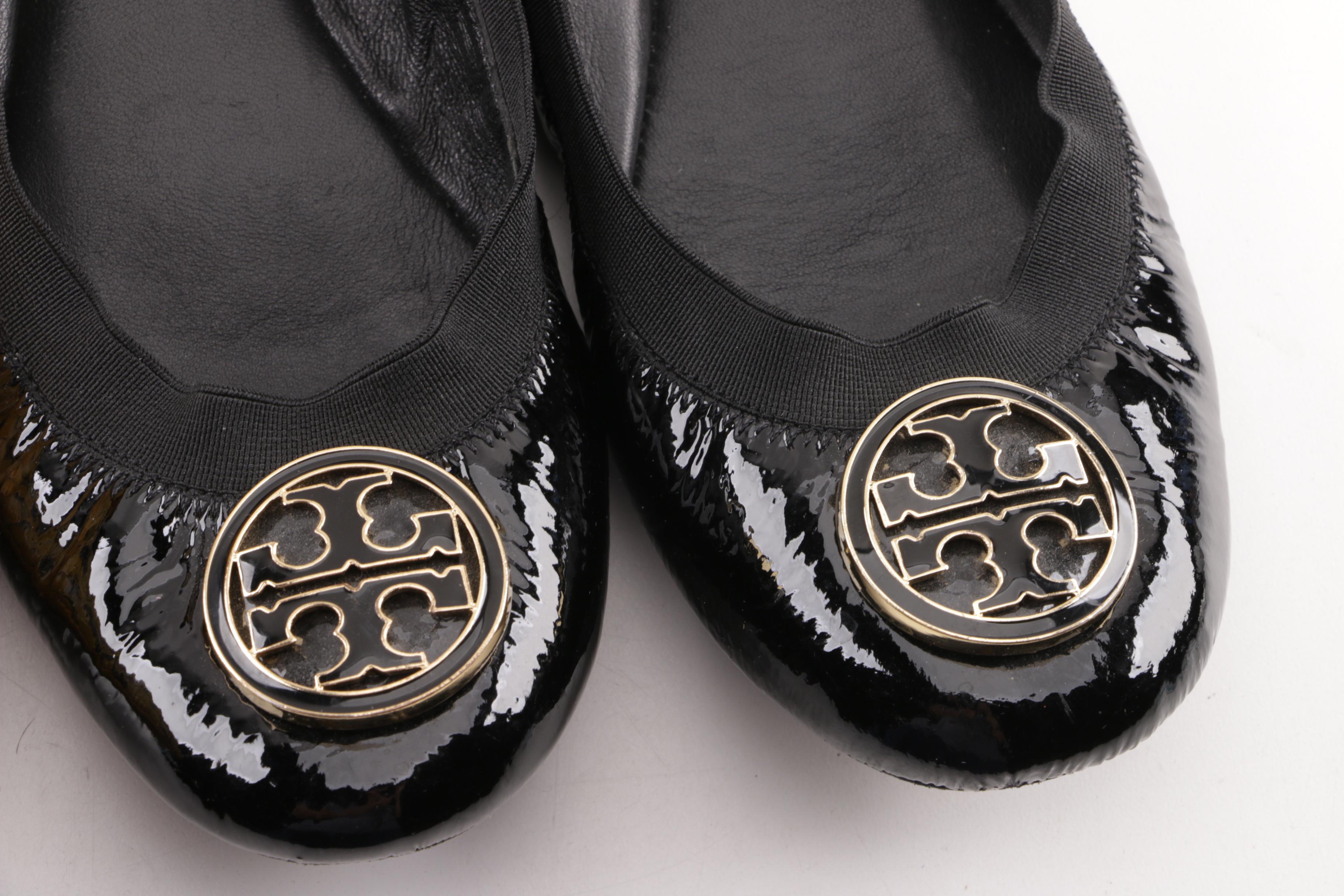 Tory Burch Snakeskin and Leather Ballet Flats