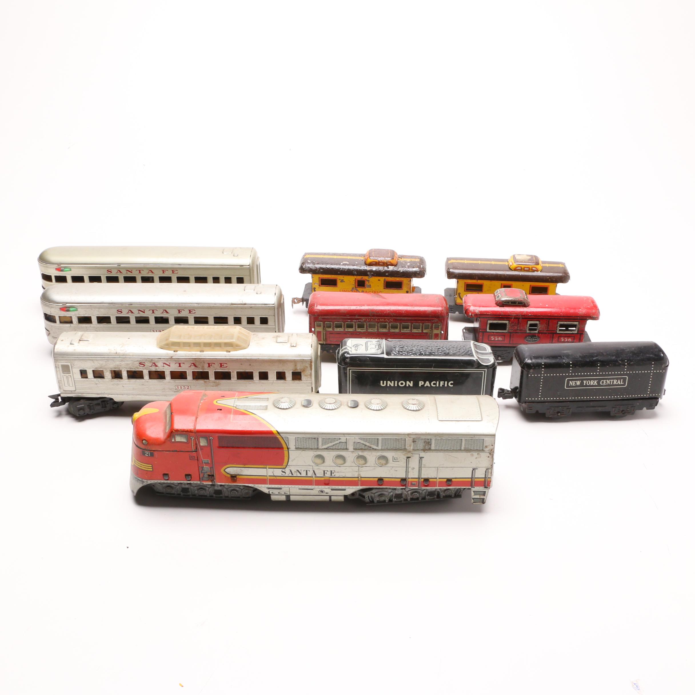 Marx O Gauge Trains Including Tin Litho Cars