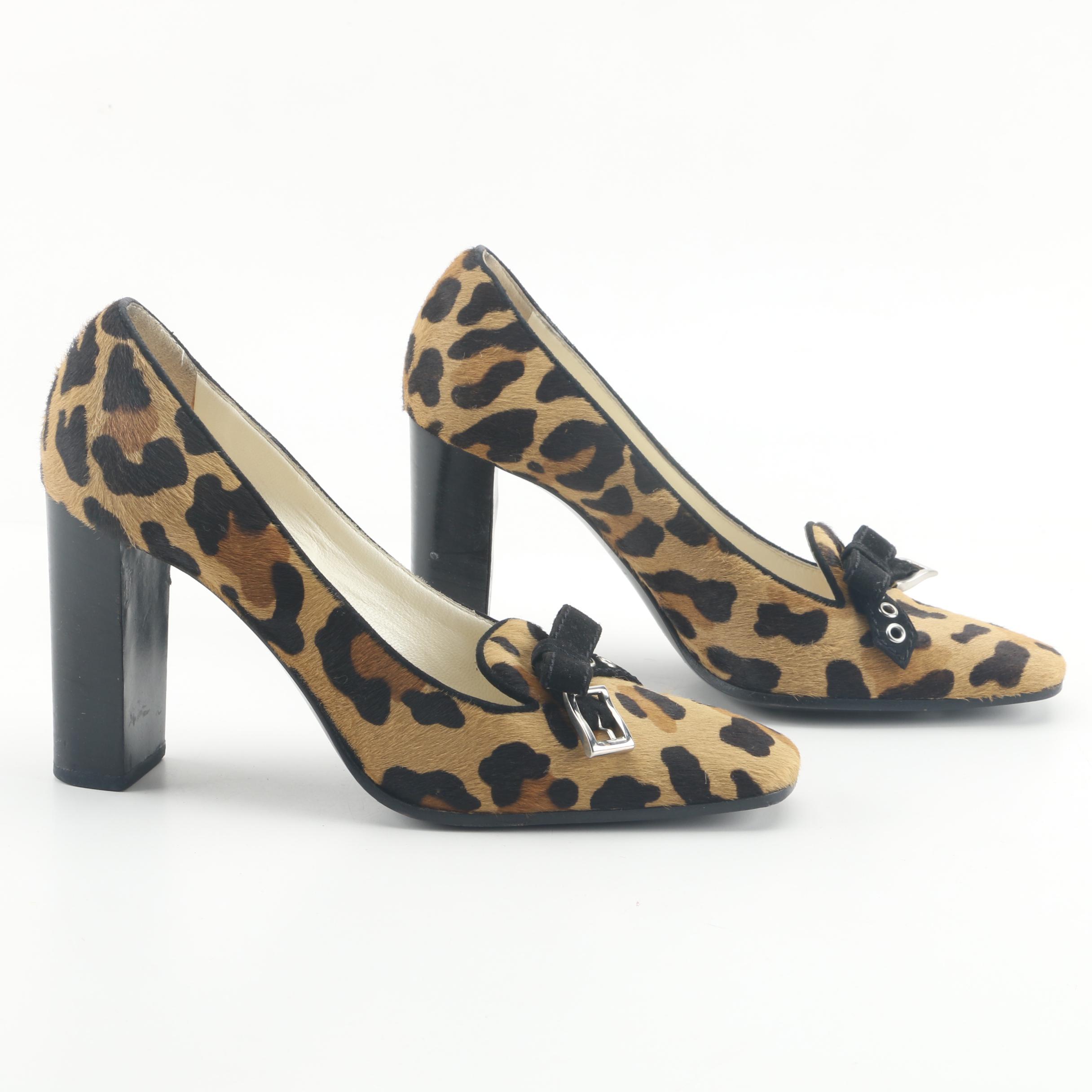 Prada Animal Print Pony Hair Pumps