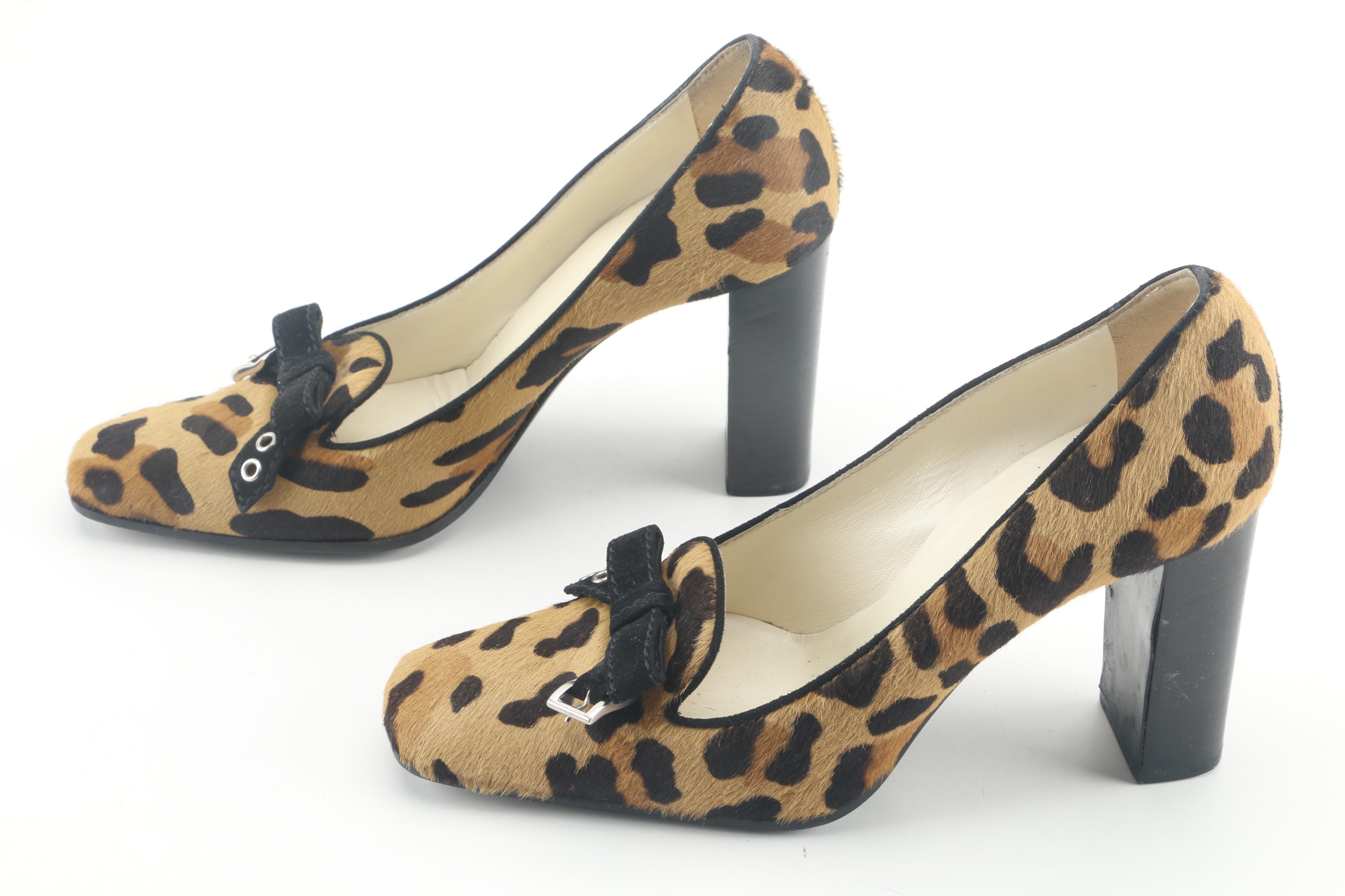 Prada Animal Print Pony Hair Pumps