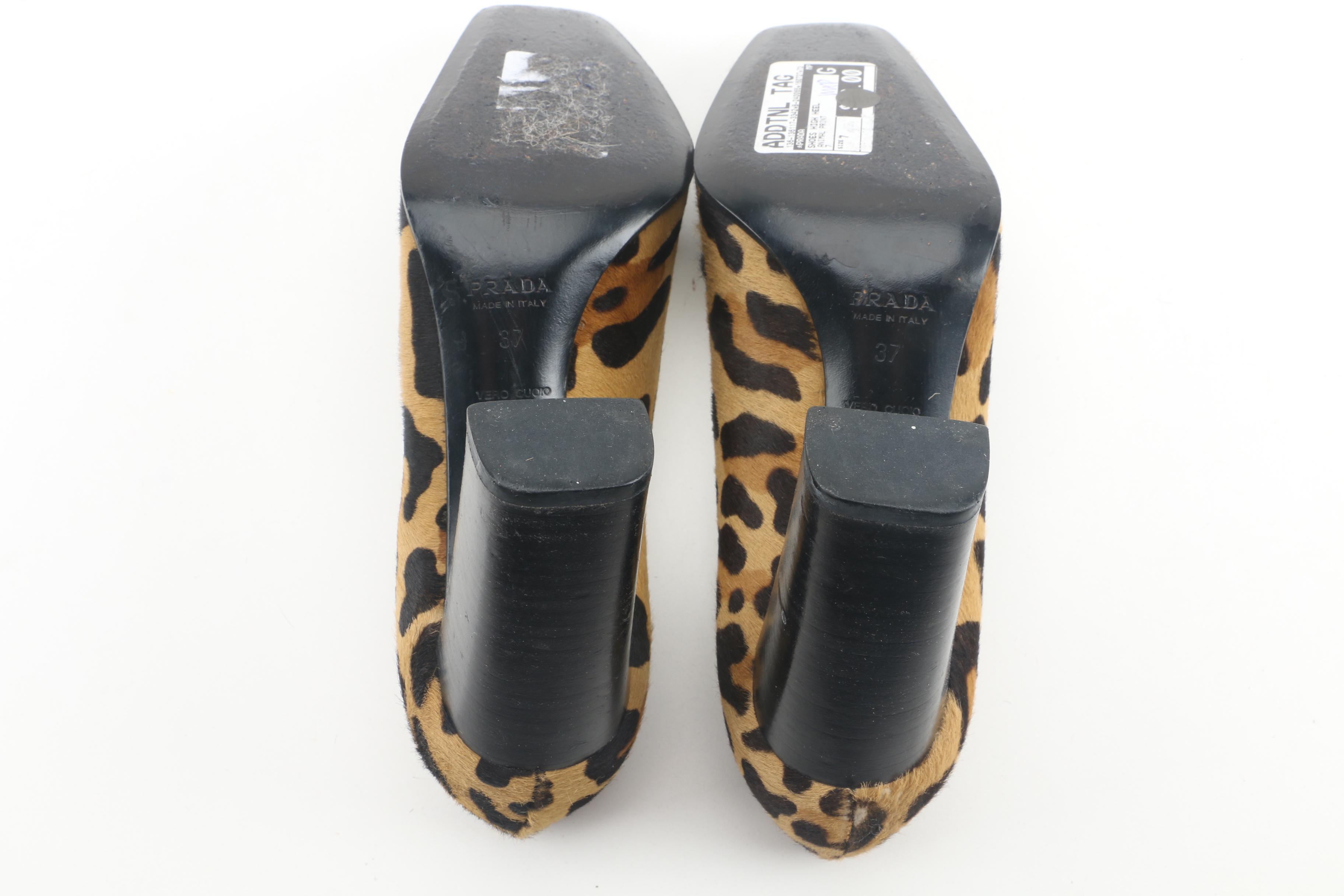 Prada Animal Print Pony Hair Pumps