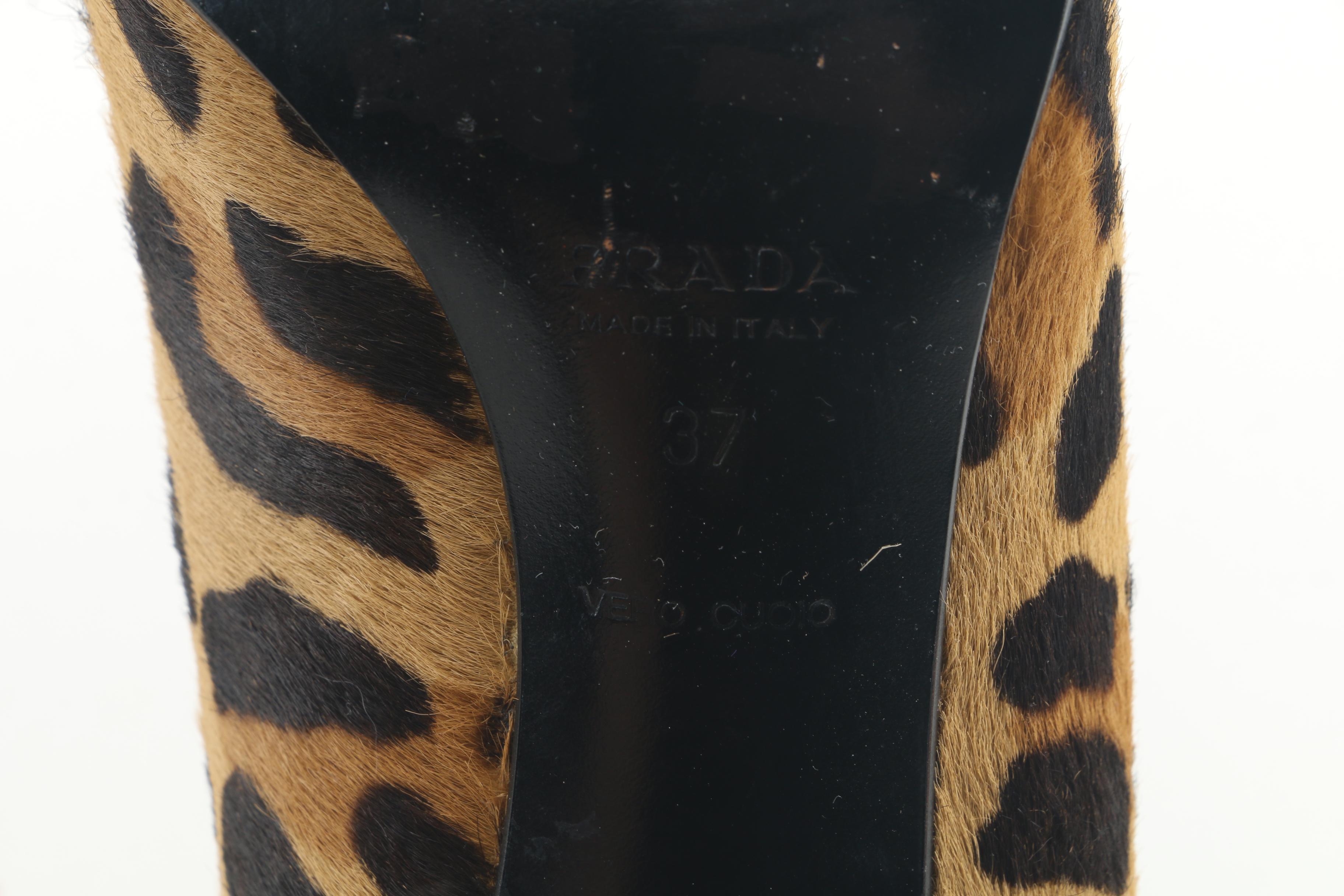 Prada Animal Print Pony Hair Pumps