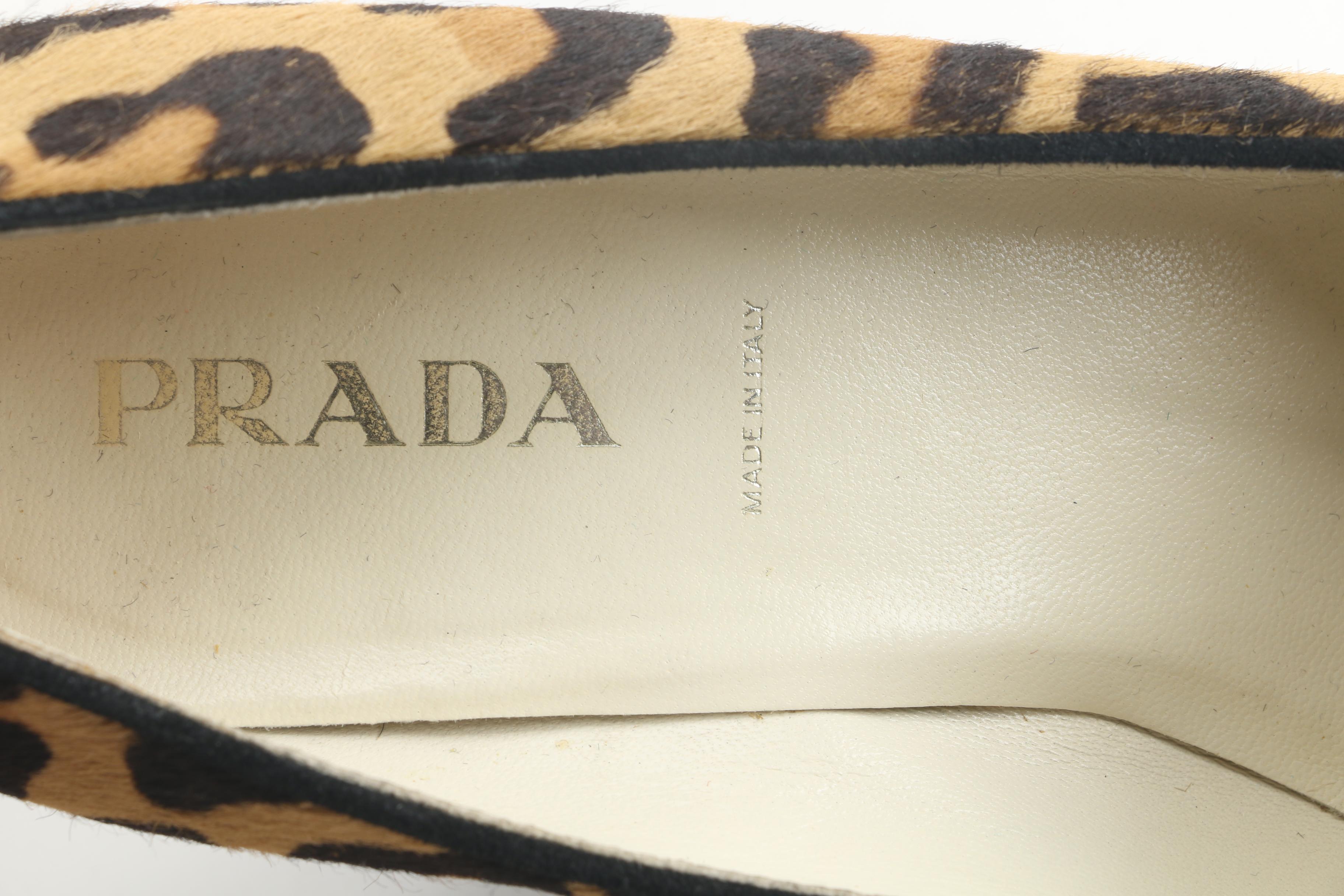 Prada Animal Print Pony Hair Pumps