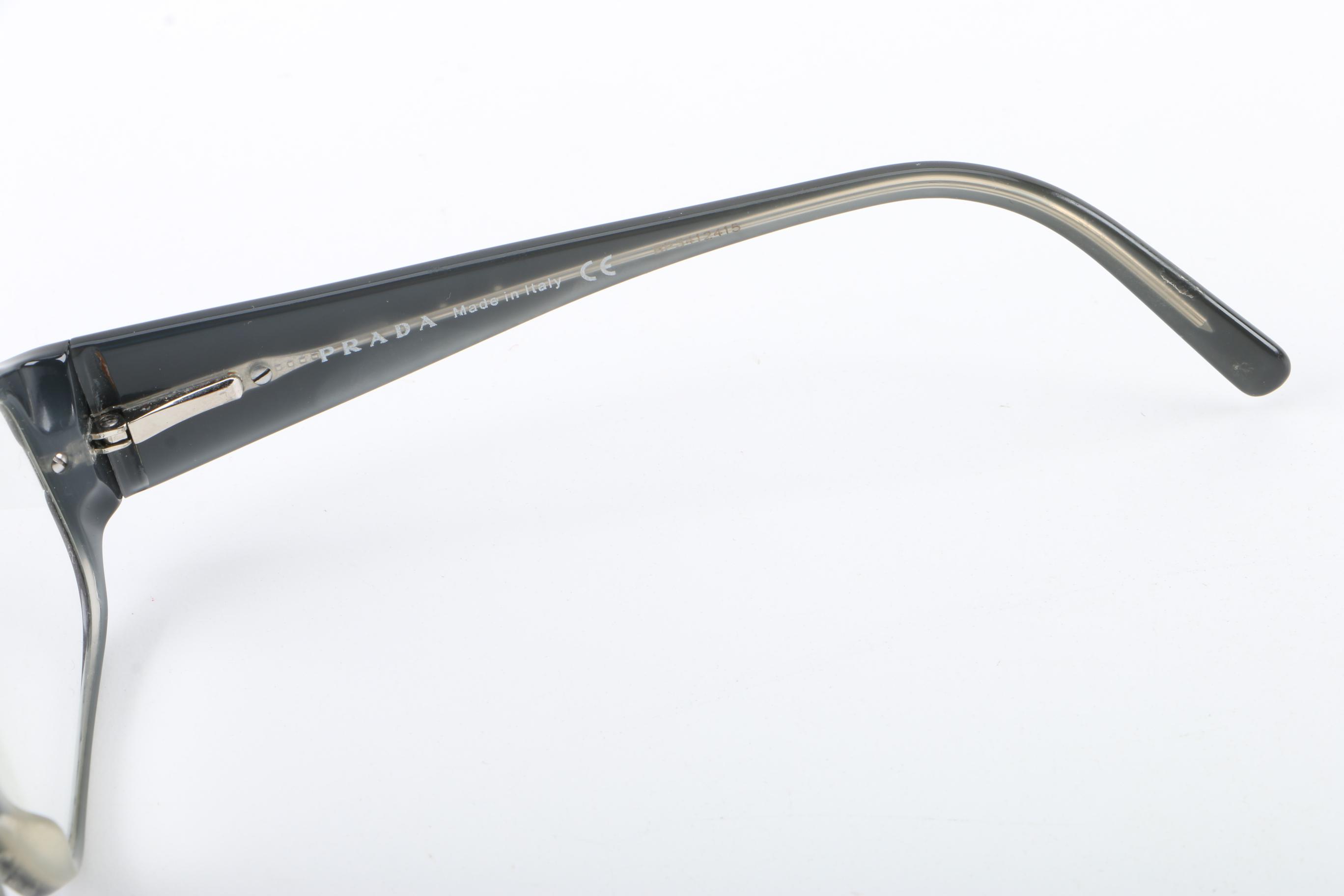 Prada VPR 19H Black Framed Eyeglasses, Made in Italy